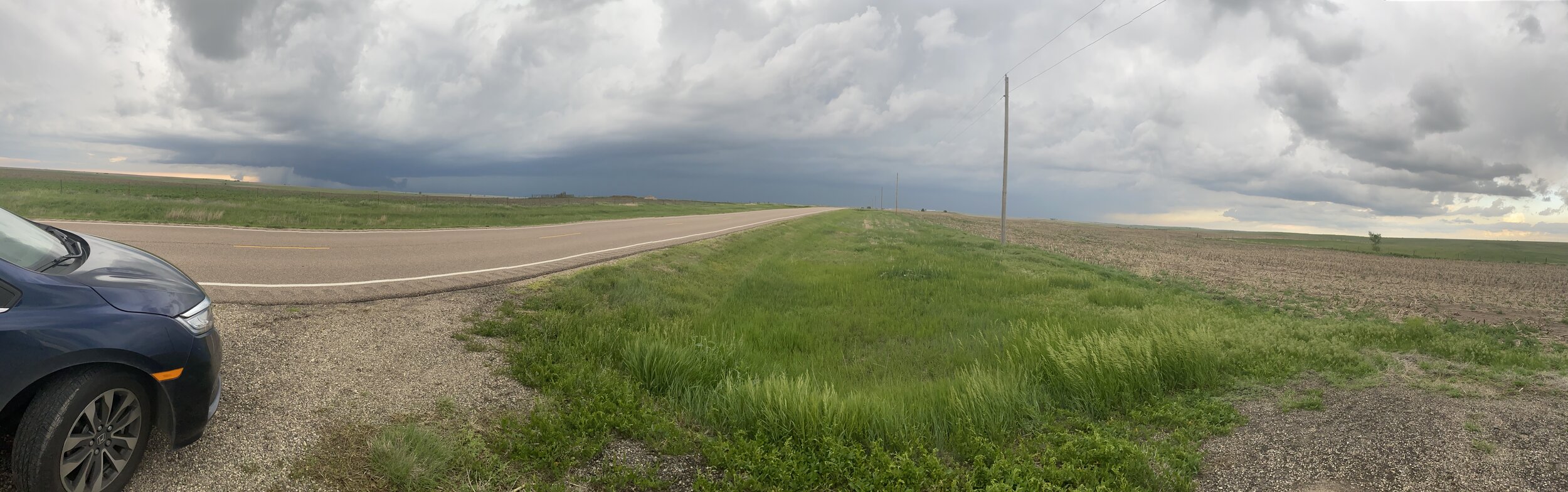 A panoramic view to show how light it was all around this thing!  Selden, KS  5/24/21