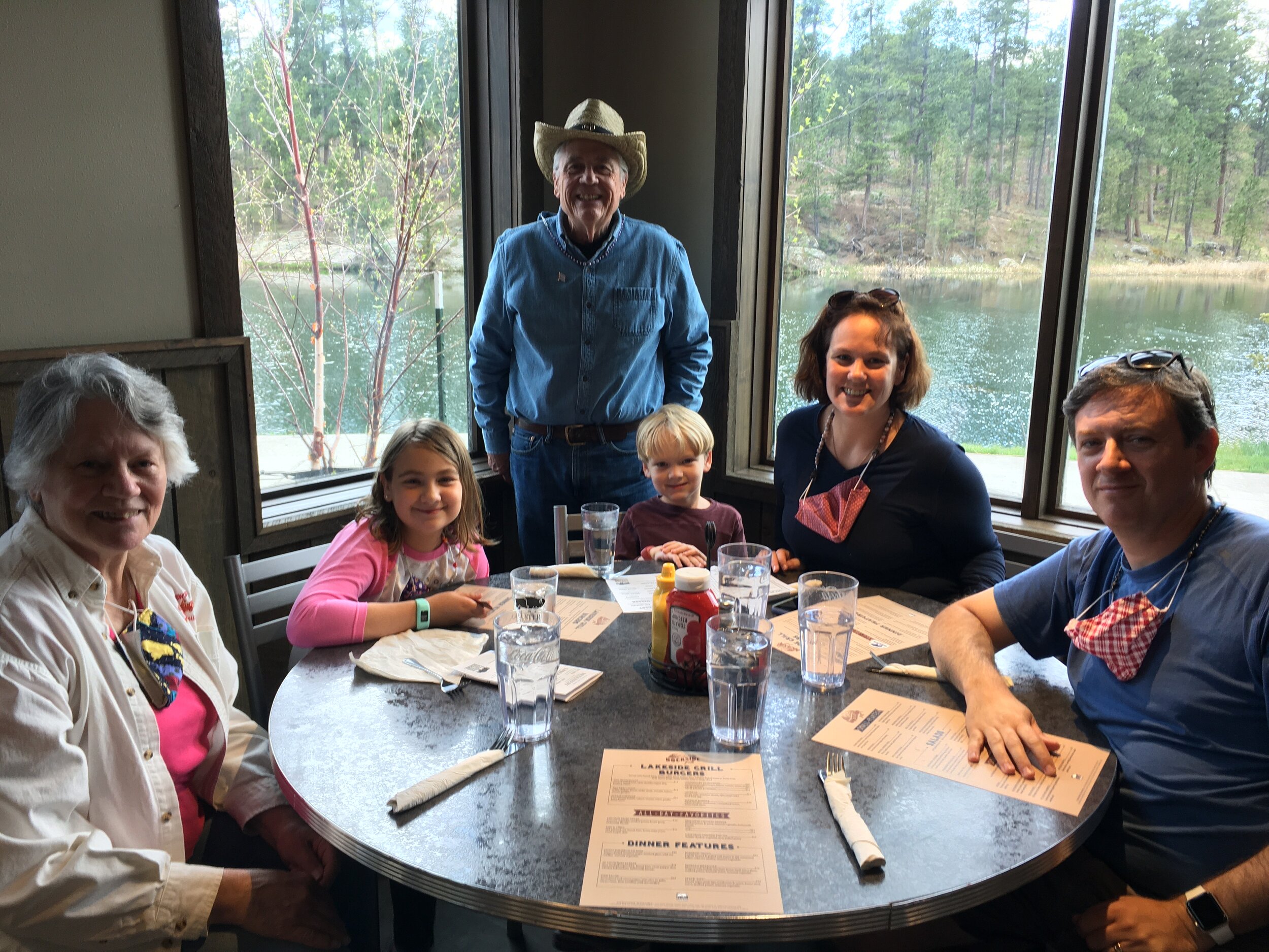 Dinner with Grandma and Grandpa at Legion Lake Lodge, 5/25/21