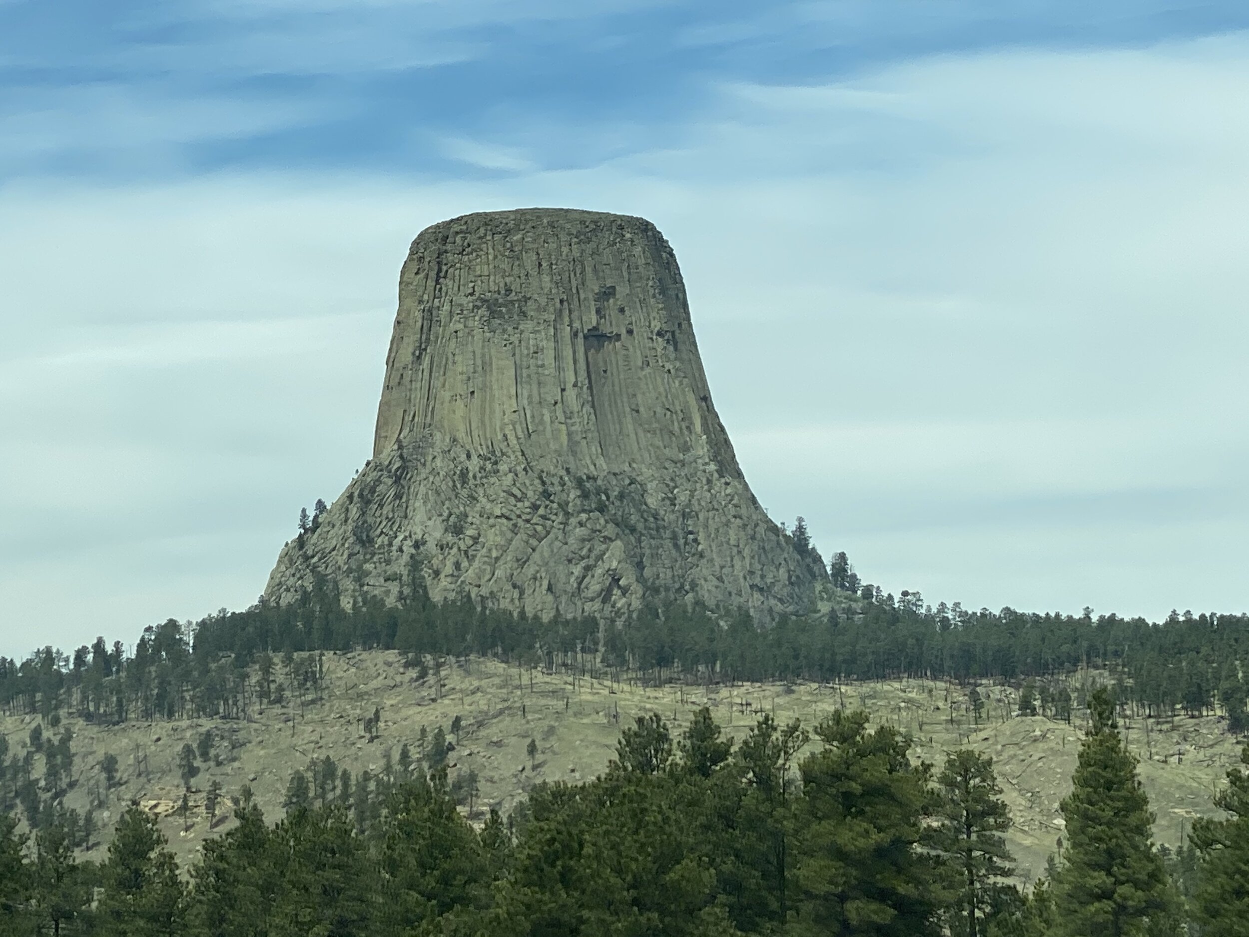 Strange and beautiful, Devil’s Tower National Monument.  Photo by Karen Boudreaux, May 28, 2021