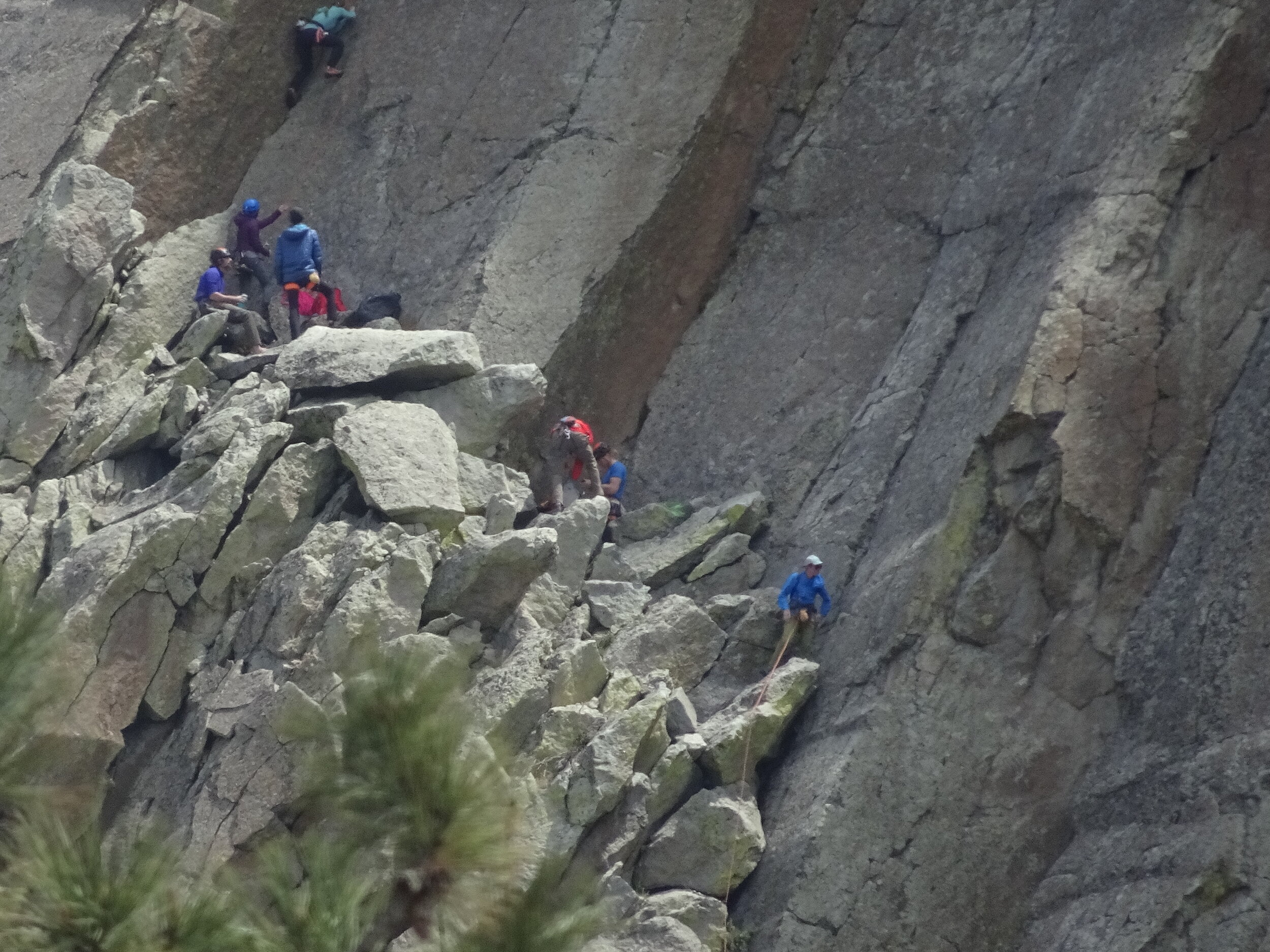 More mountain climbers spotted (zoomed in) on Devil’s Tower.  Photo by Karen Boudreaux, May 28, 2021