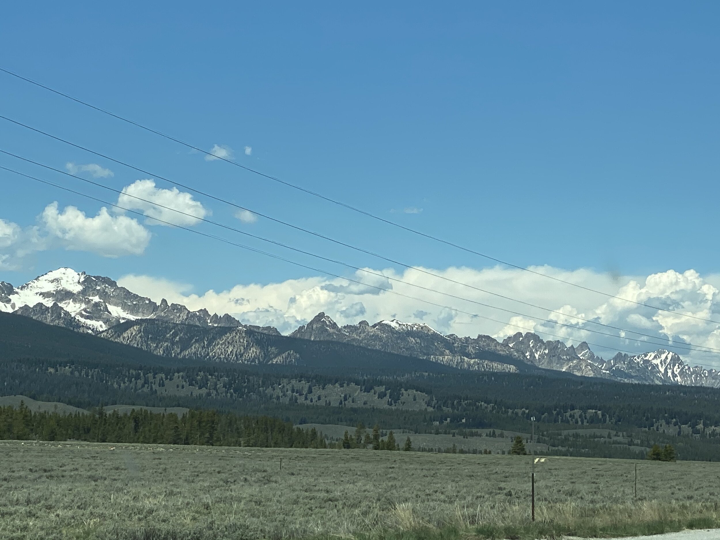 Sawtooth Mountains, named for their jagged peaks.  Photo by Karen Boudreaux, June 3, 2021