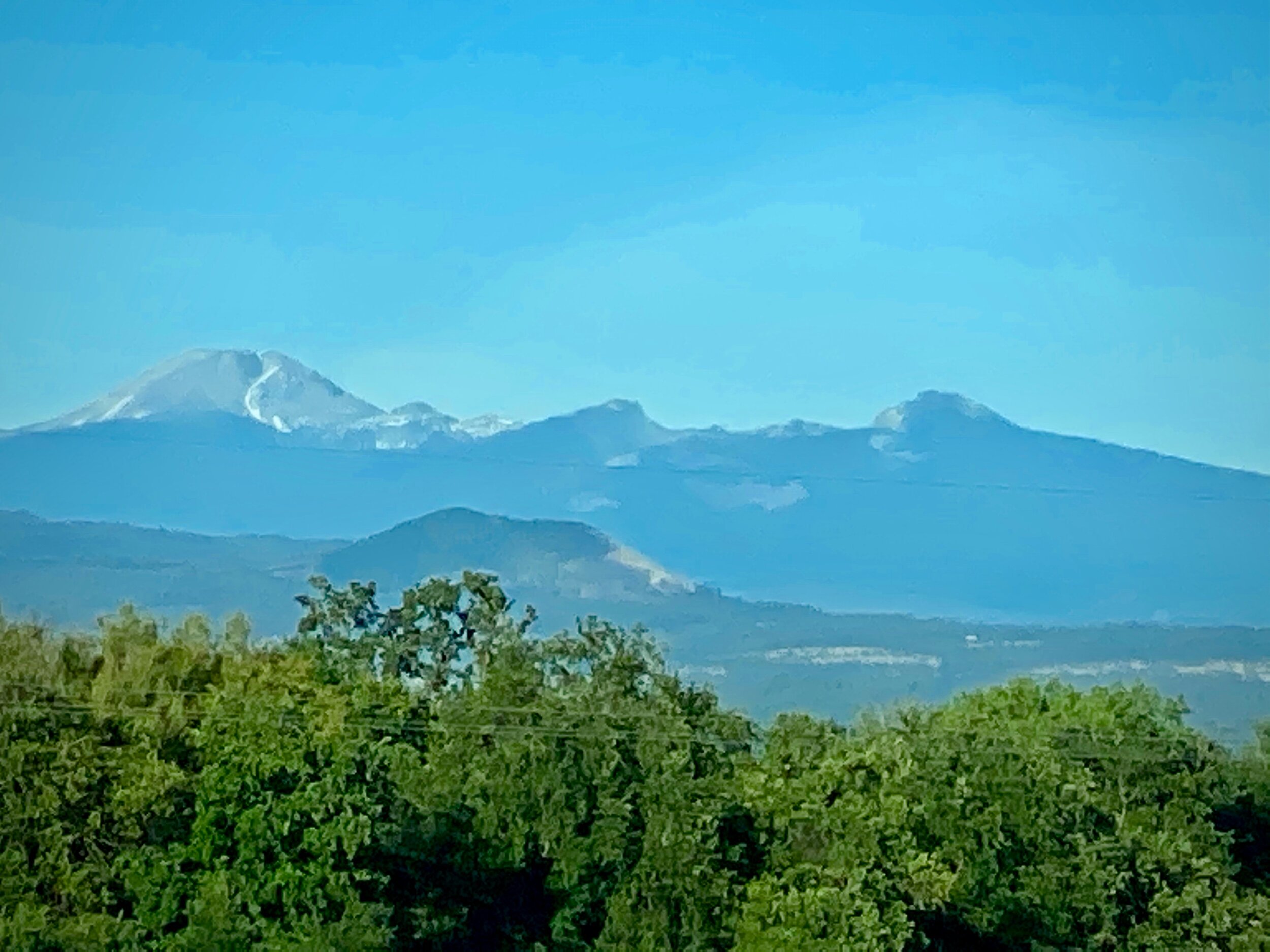 Not sure, but we think that is Lassen in the distance!  Photo by Karen Boudreaux, June 6, 2021