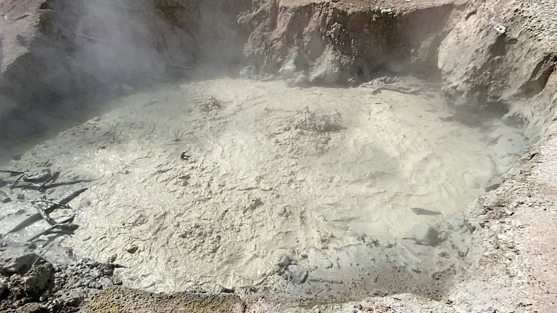 Boiling mudpots at Sulphur Works thermal area of Lassen Volcanic.  Photo by Karen Boudreaux, June 8, 2021