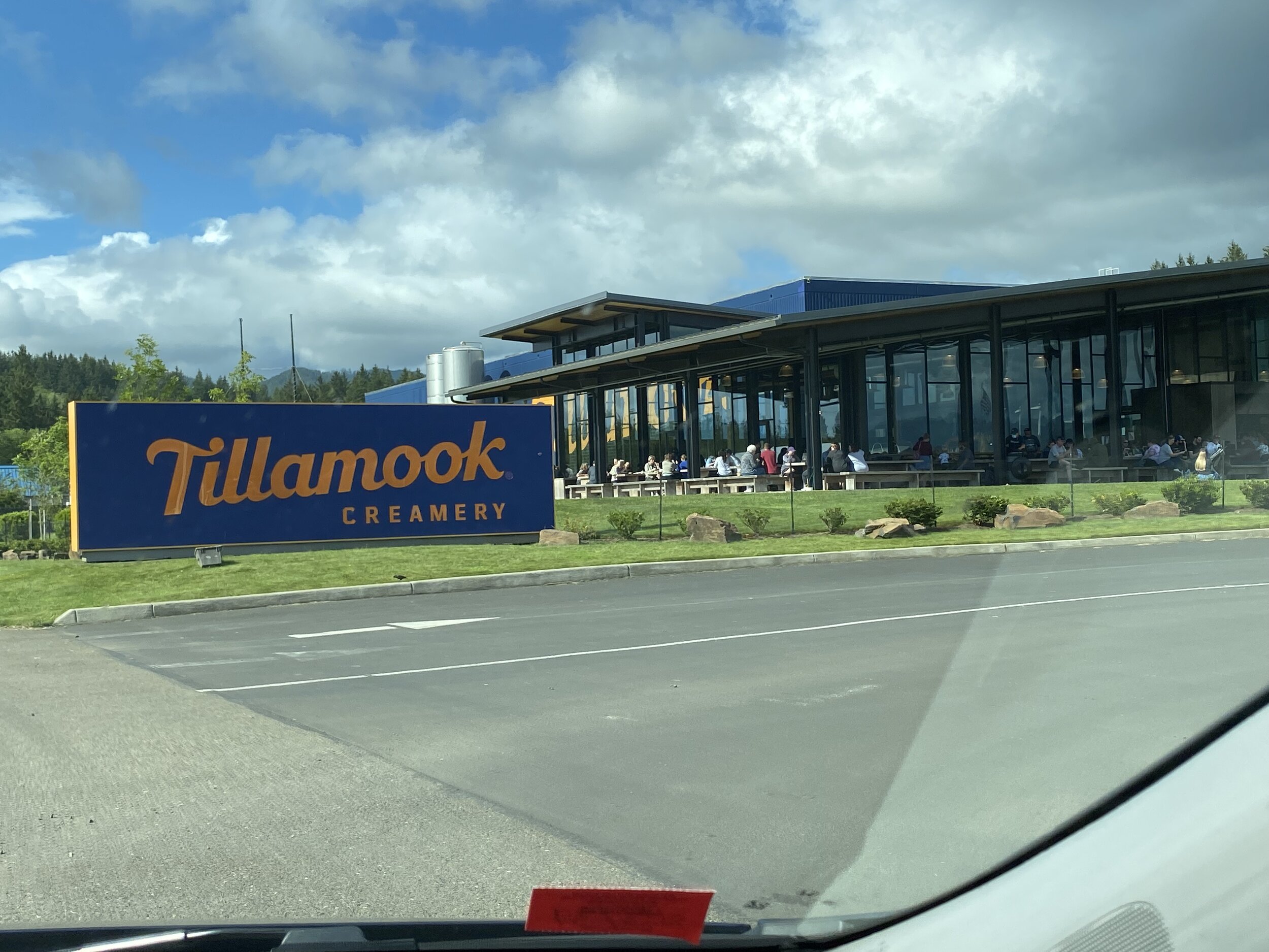 Arriving at the Tillamook Creamery.  Photo by Karen Boudreaux, June 14, 2021