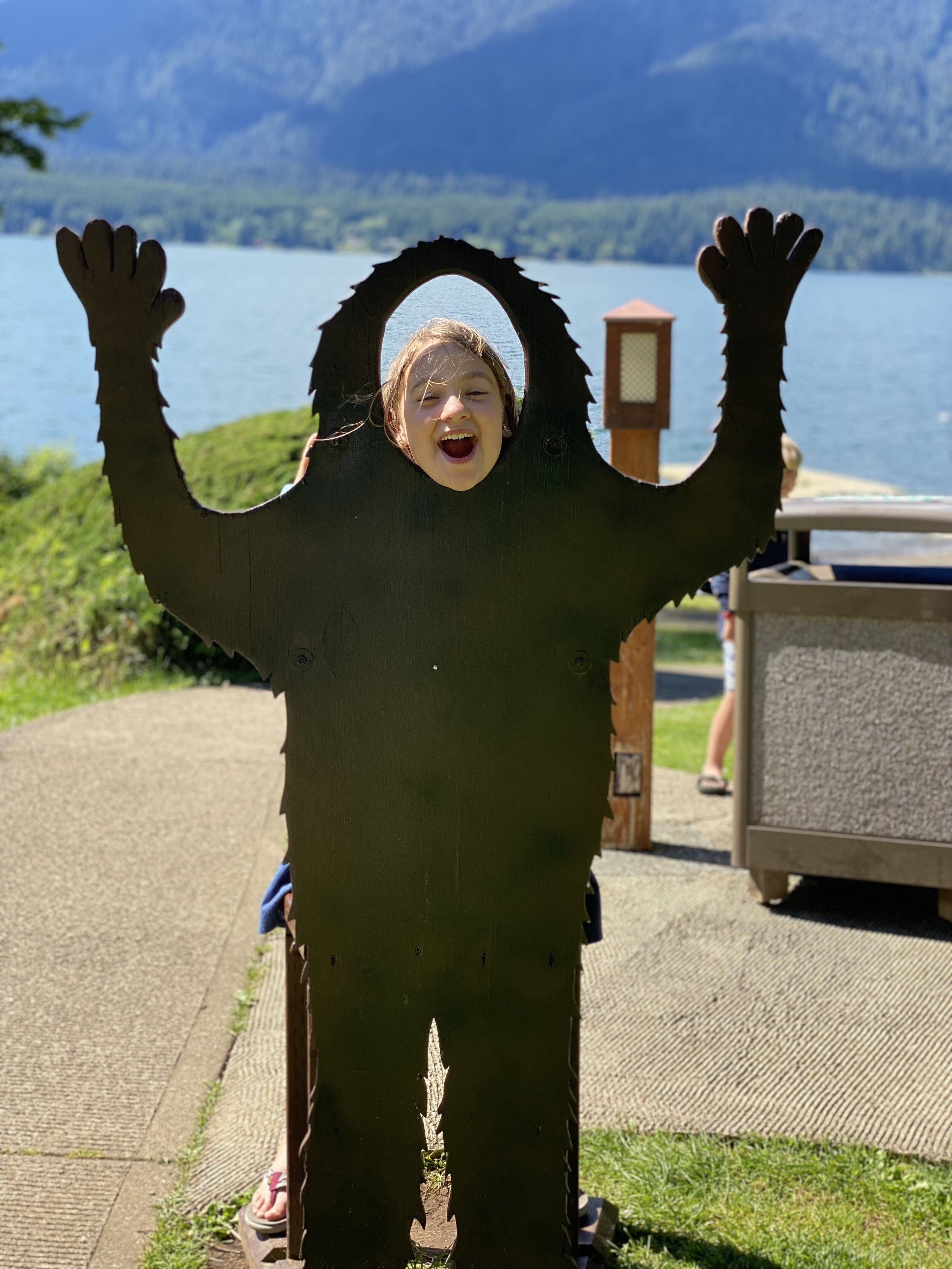 Our little yeti at Lake Quinault Lodge