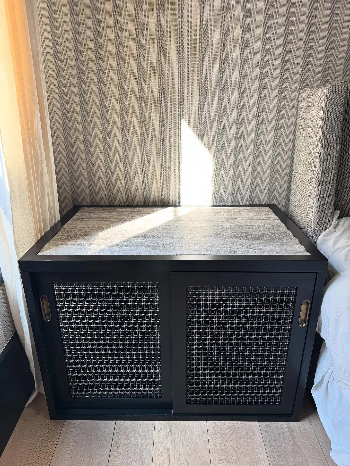 By day: a pair of elegant hardwood nightstands. By night: cozy dog beds tucked neatly inside. A design that works double-time for all members of the family. 

I want to show you some behind-the-scenes of how these pieces come together - a peek at the