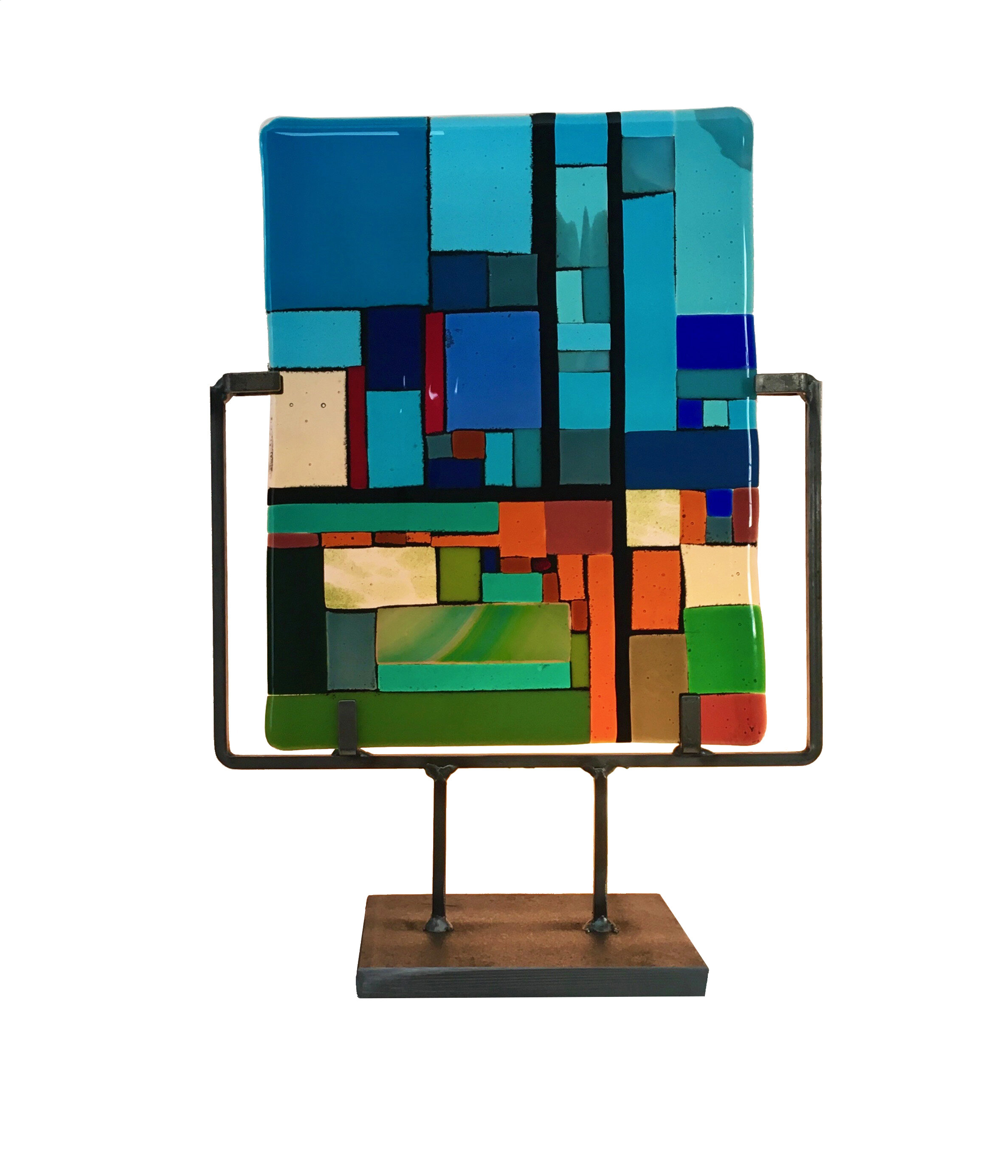 fused glass sculpture, fused glass art, fused glass artist, Jane Wright London Ontario, Frank Lloyd Wright