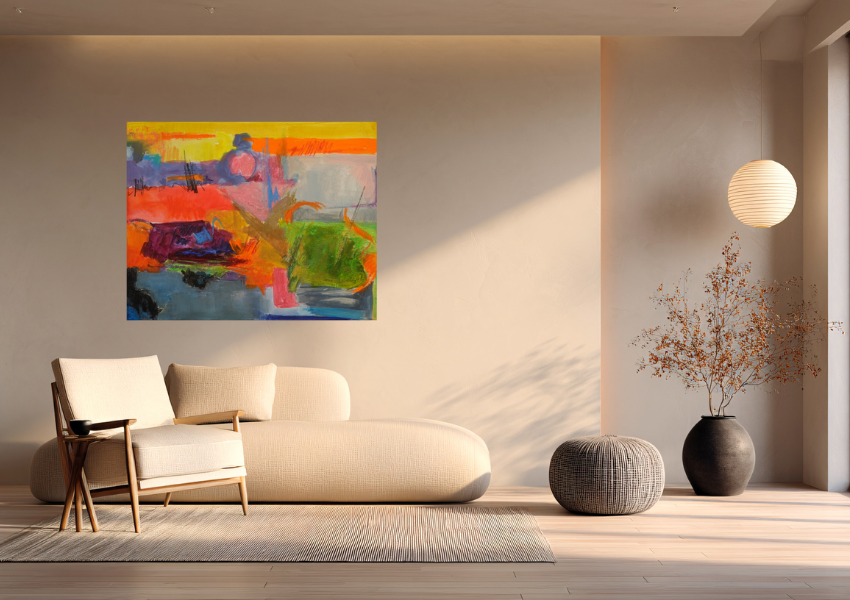 Moodscape Cool Grey, mixed media on canvas