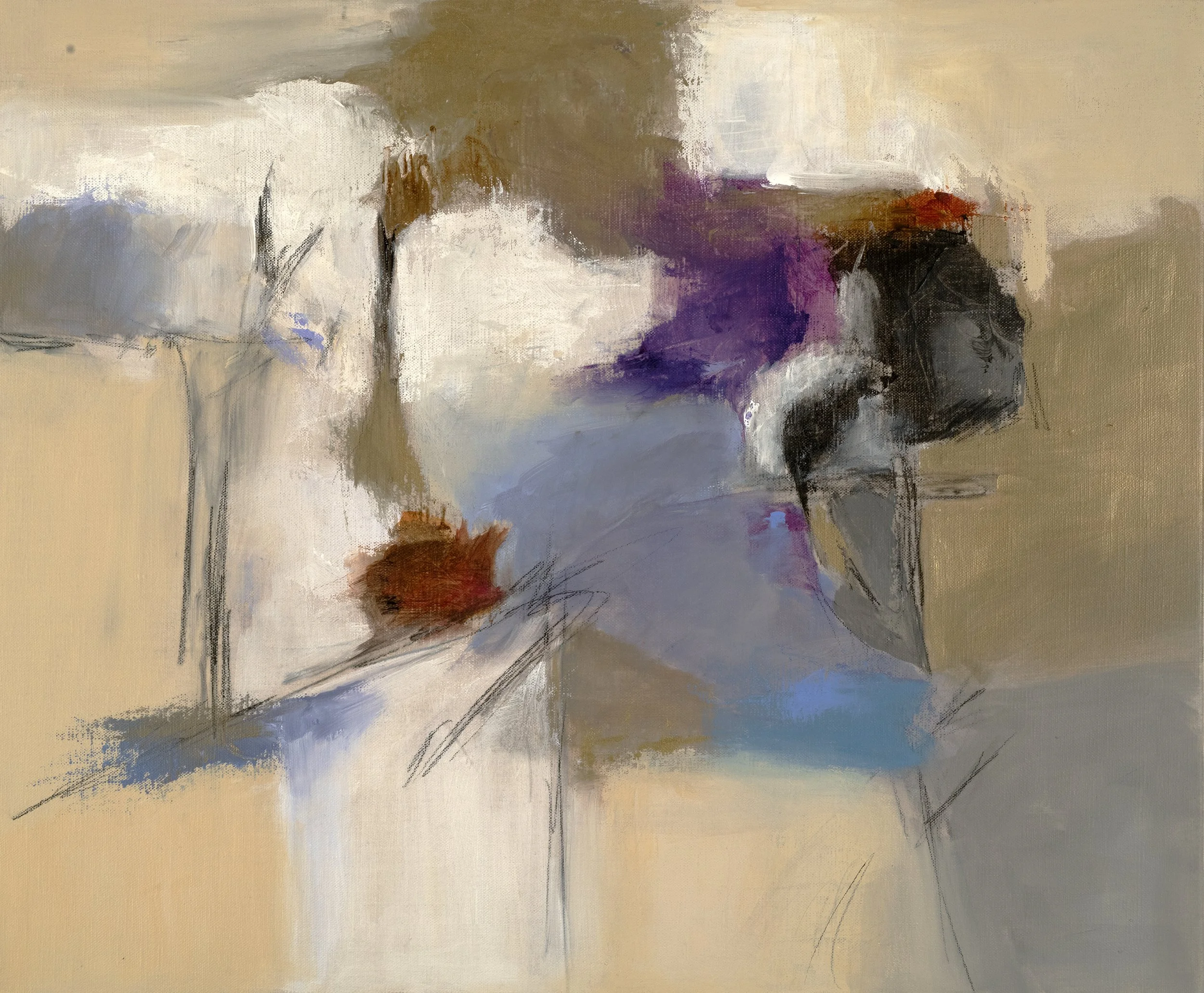 Approaching Midnight, mixed media on linen canvas 20x24