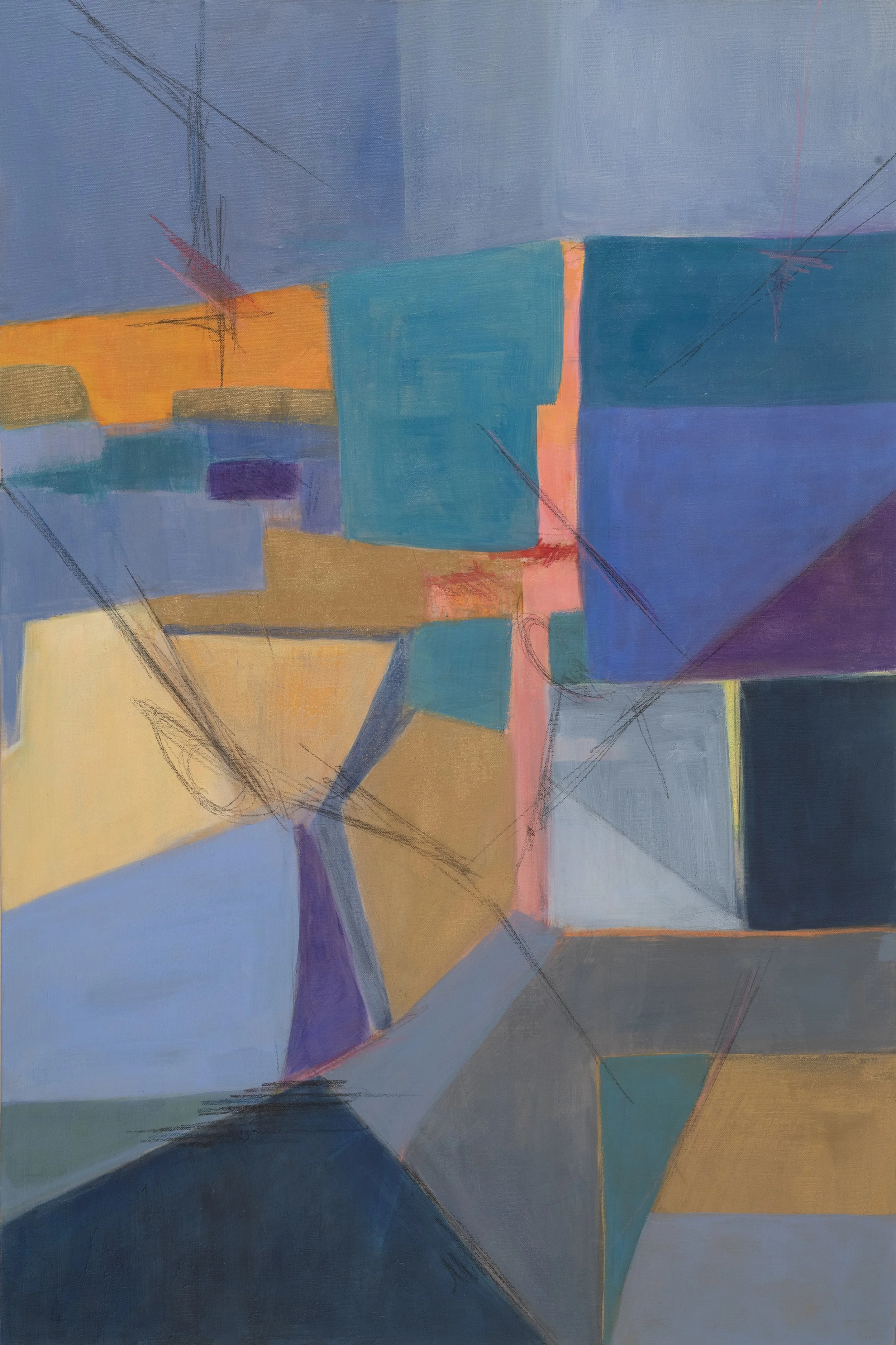 City Illusion, mixed media on canvas, 24x36