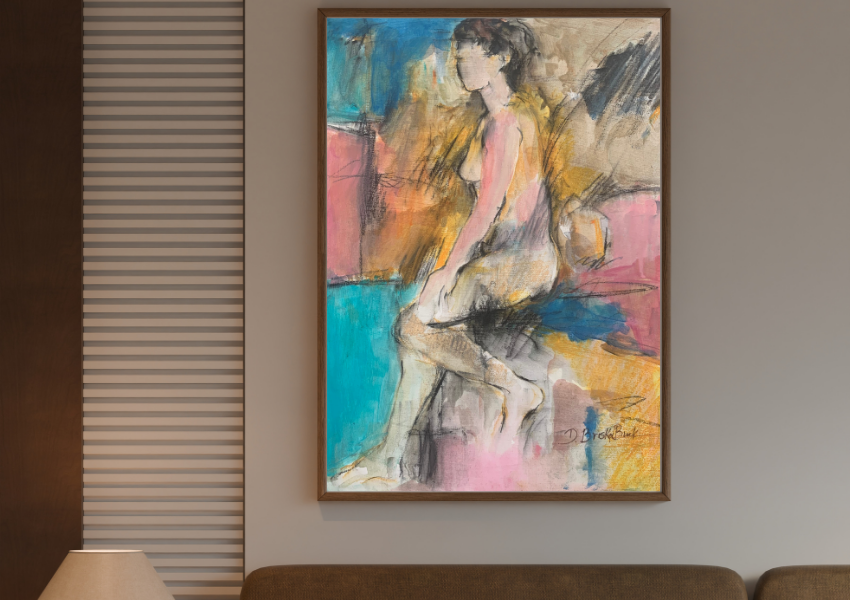 Day Dreamer, mixed media on board