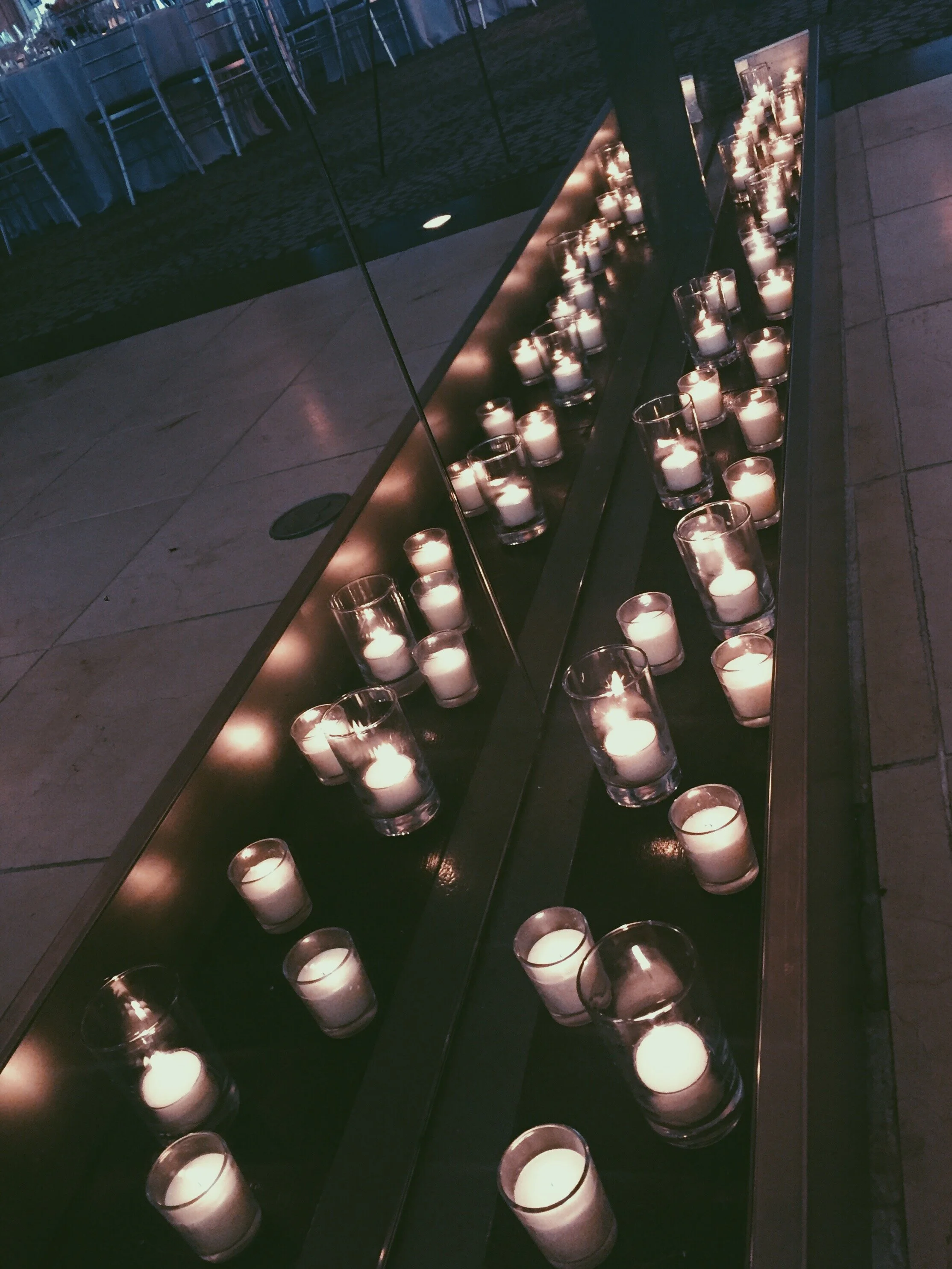 Candlelit Mirror Accents in Brooklyn Event