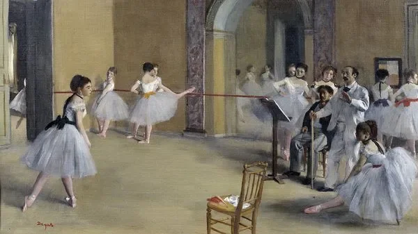 The Dance Foyer at the Opera on the rue Le Peletier by Edgar Degas