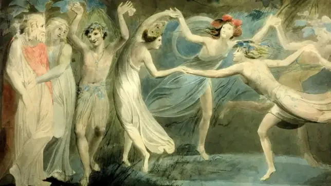 Oberon, Titania and Puck with Fairies Dancing by William Blake
