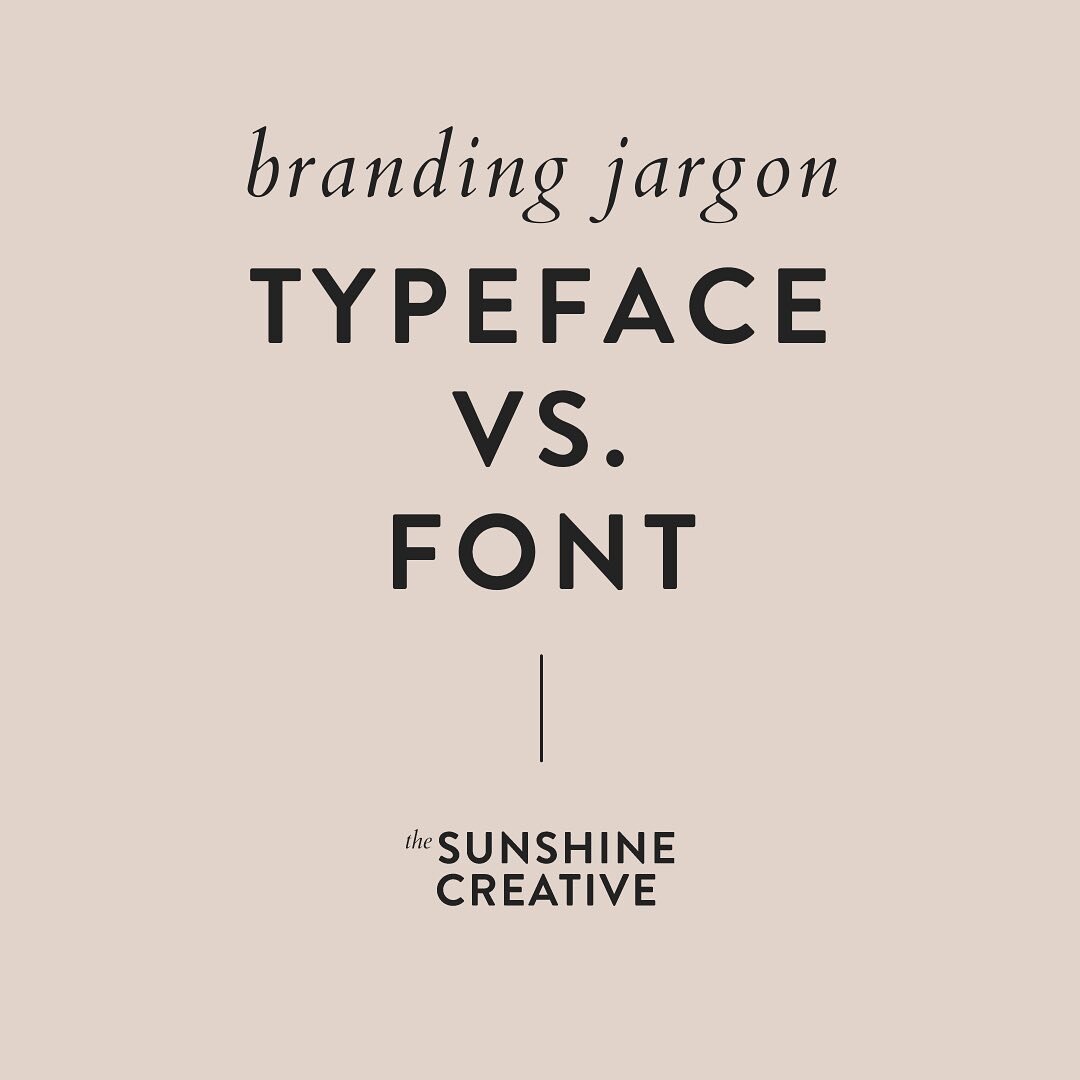 Let&rsquo;s talk branding jargon &mdash; what&rsquo;s a typeface and what&rsquo;s a font?

These two terms are pretty tricky and are frequently mixed up.

A typeface is a collection of related fonts, and a font is a singular style within a typeface. 