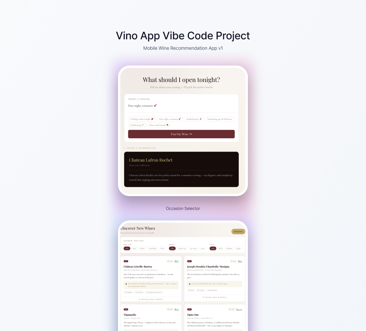 Vibe Code Passion Project (Vino-app)