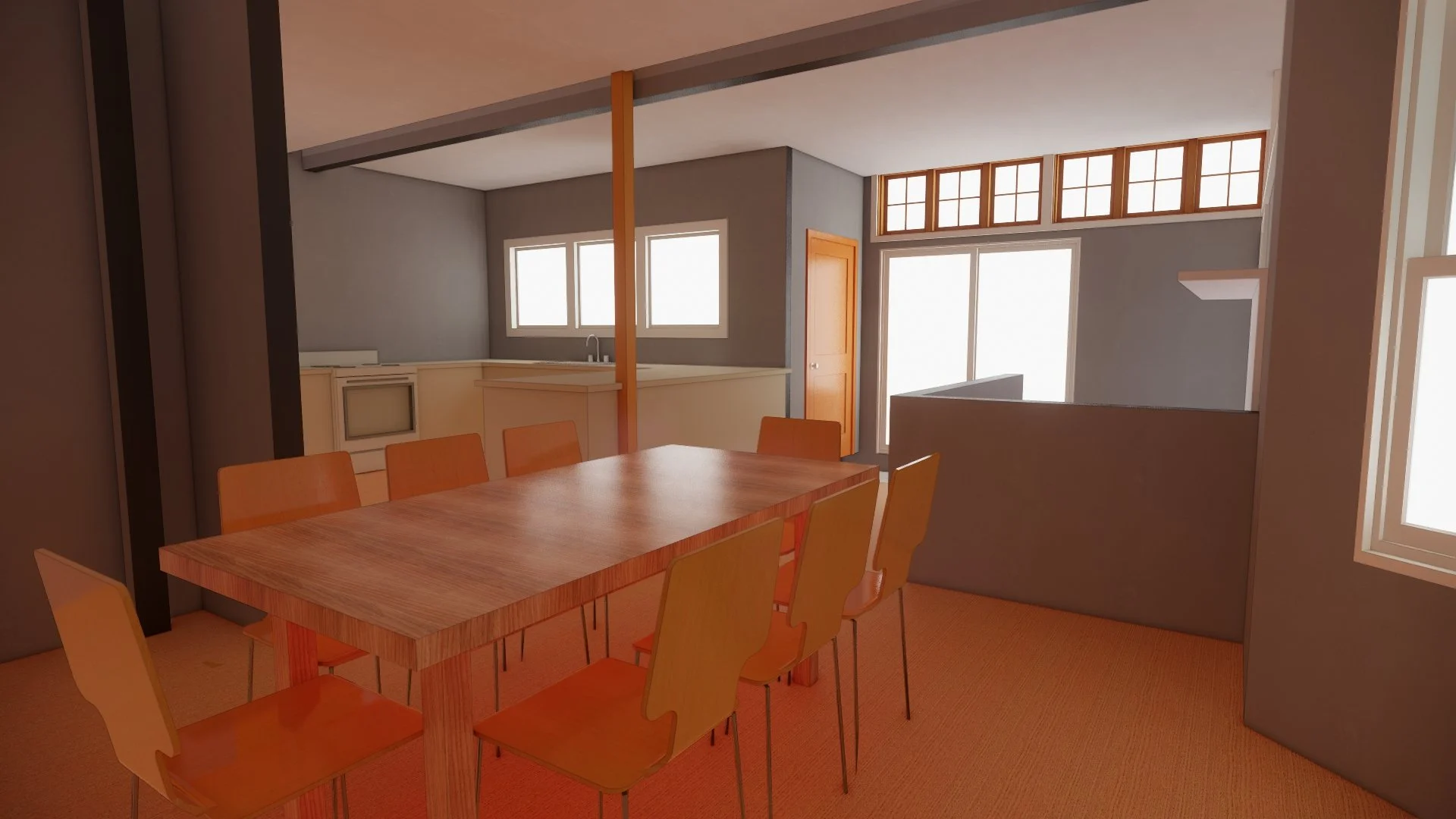 With the kitchen relocated into the addition, suddenly there was space for a dining table and mudroom too.