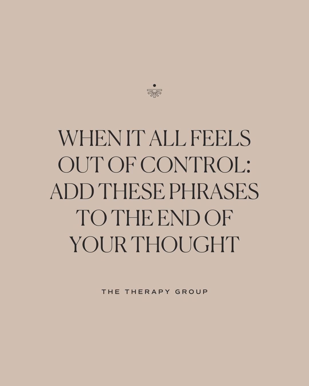 Feeling out of control doesn&rsquo;t mean you are unsafe or failing, it usually means something inside you is overwhelmed. 

Small language shifts can soften the nervous system and create space to breathe again. 

You don&rsquo;t need certainty to fe