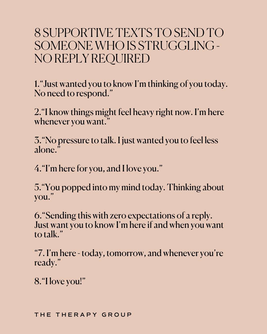 When someone is struggling, pressure to respond can feel like another weight. Low-expectation messages remind people they&rsquo;re cared for without asking anything of them. 

Presence doesn&rsquo;t have to be loud or demanding, sometimes it&rsquo;s 