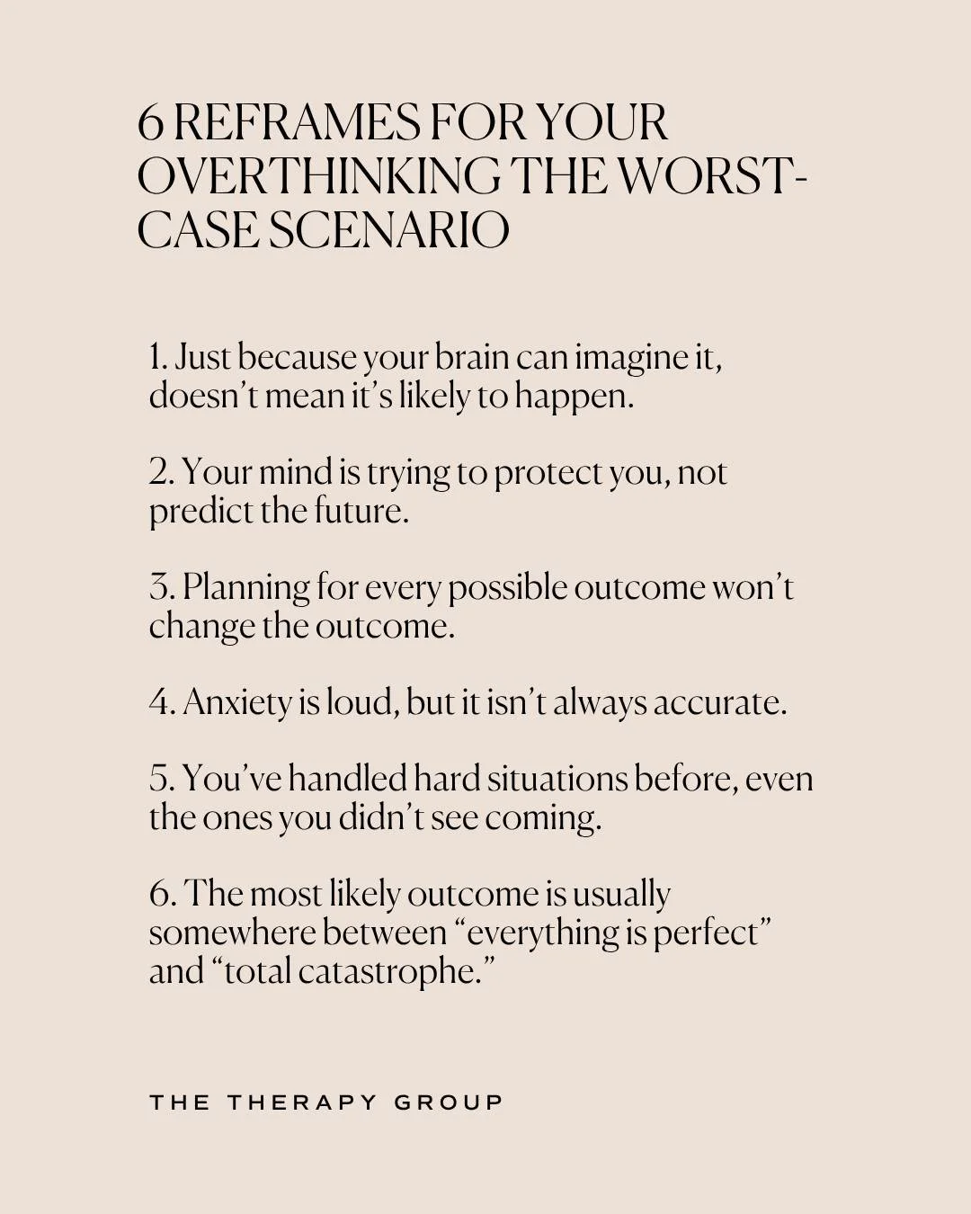 Your brain isn't broken for imagining worst-case scenarios. 

It's trying to protect you. But protection and prediction aren't the same thing. Anxiety can feel certain, but that doesn't make it accurate. 

You've already survived hard things you didn