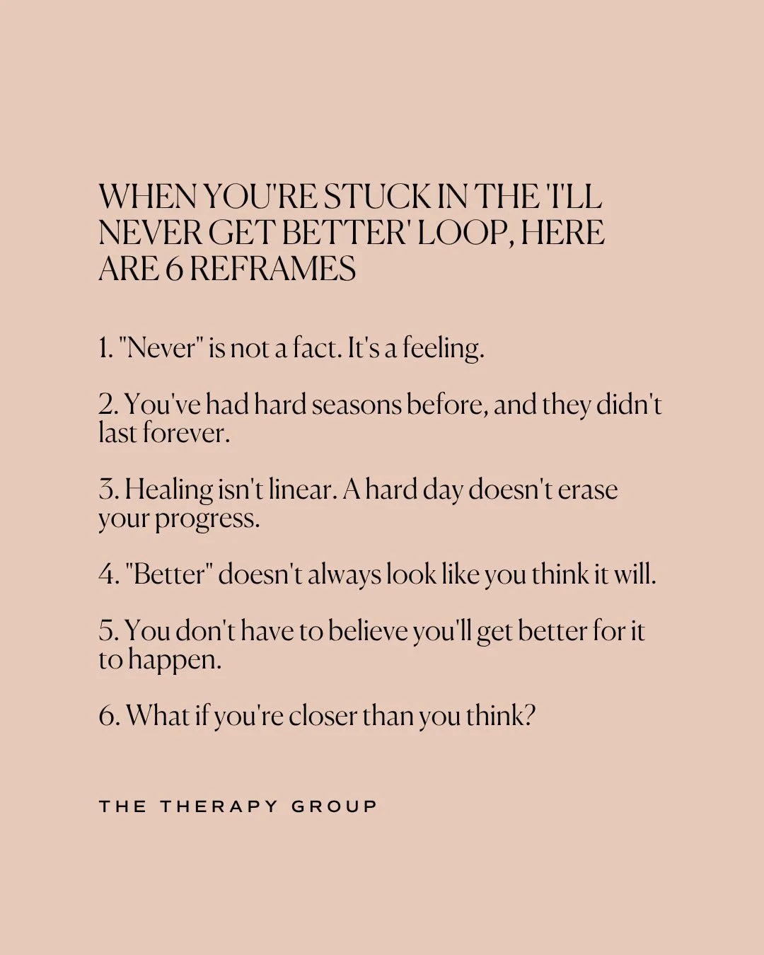 When you're in the thick of it, "I'll never get better" doesn't feel like a thought. It feels like the truth.

But here's what happens when we're overwhelmed: our brain narrows. It shows us evidence of struggle and filters out evidence of c