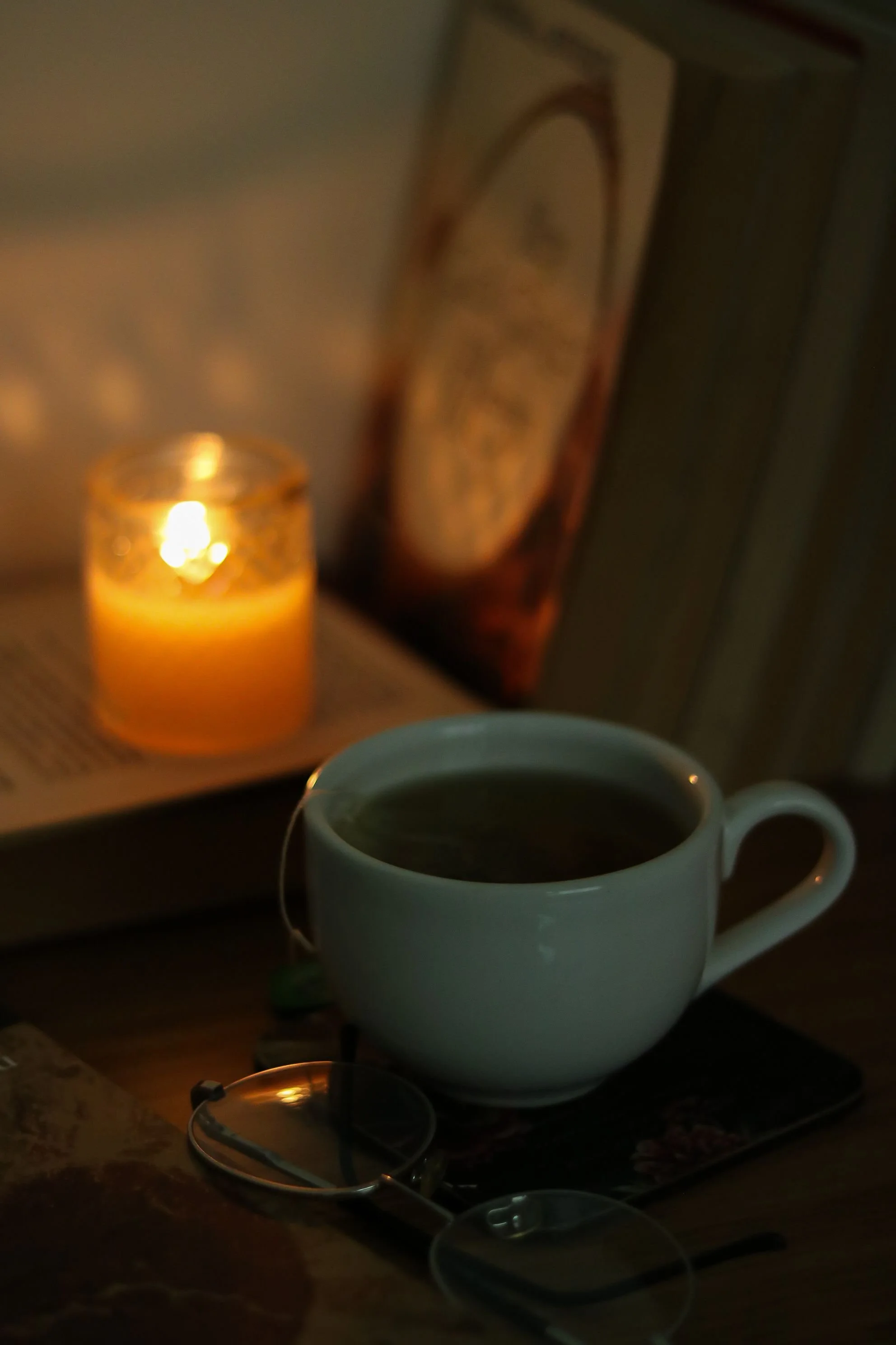 Cozy lamplit evening at home, a winter plan made while it is still light