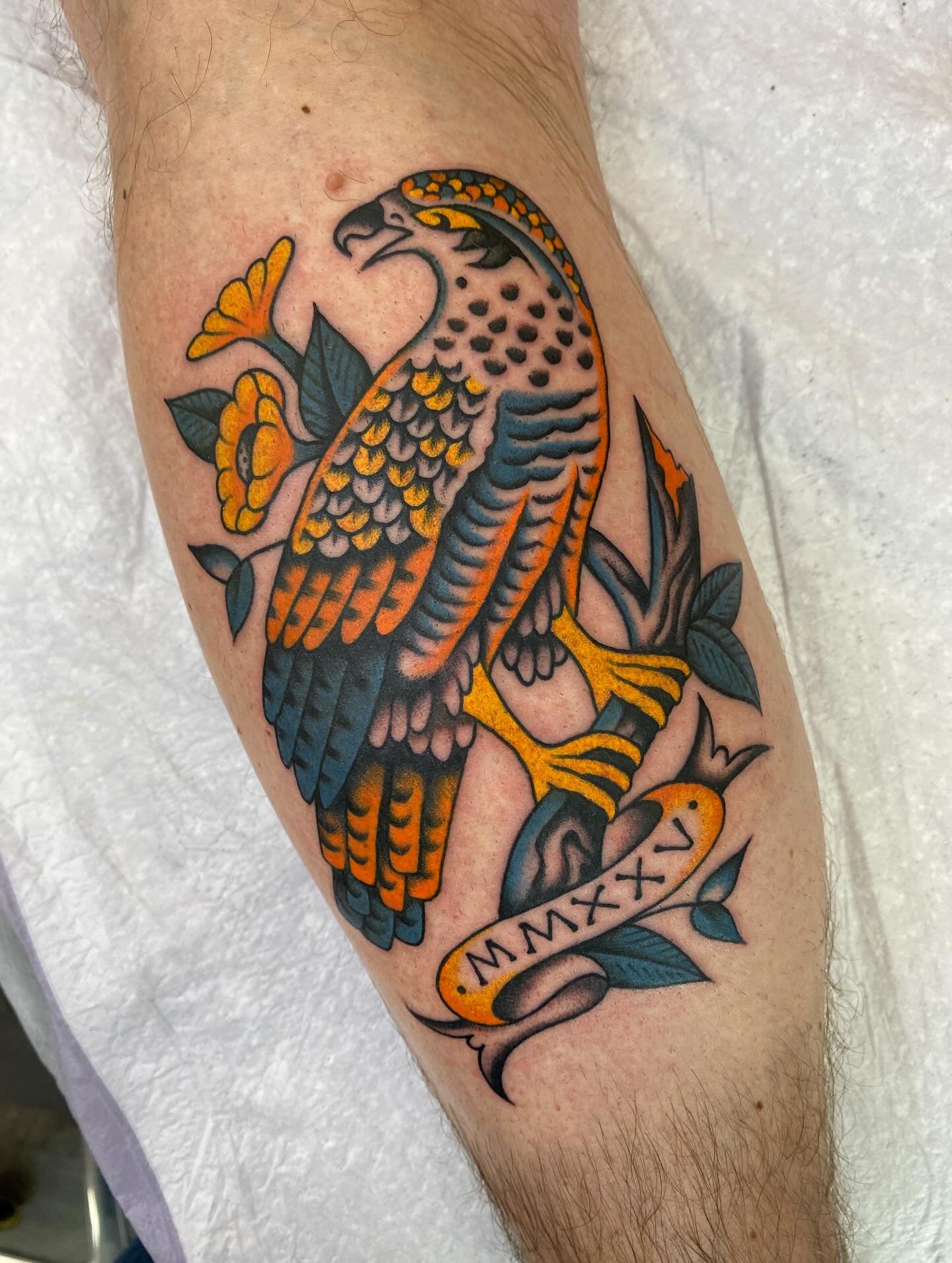 A tattoo for Jack to represent his two favourite basketball teams that won their respective championships last year. A hawk because our @illawarrahawks are the best, in the @okcthunder colours because they got up last season as well. 

I&rsquo;ve nev