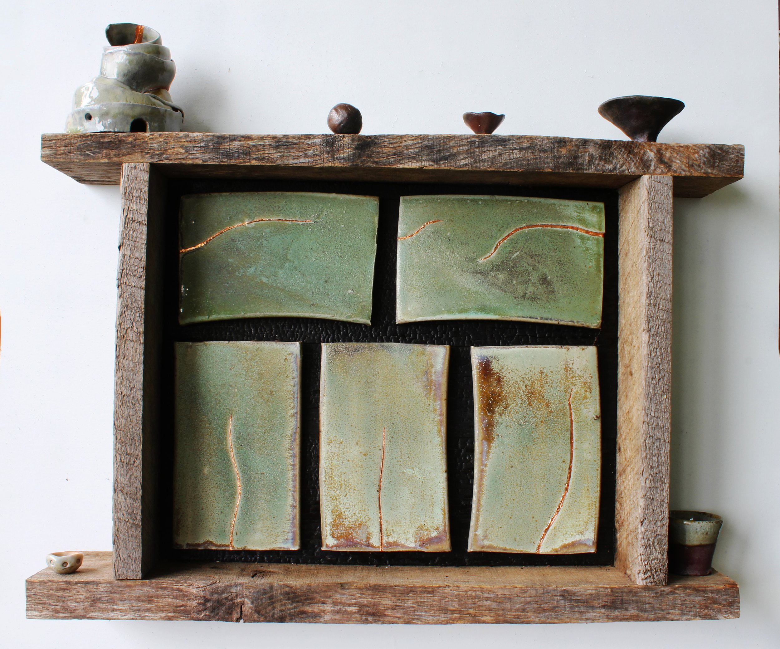 State of Play 002 
Porcelain, Stoneware, Brass, Poplar
23 x 4 x 15.5”
