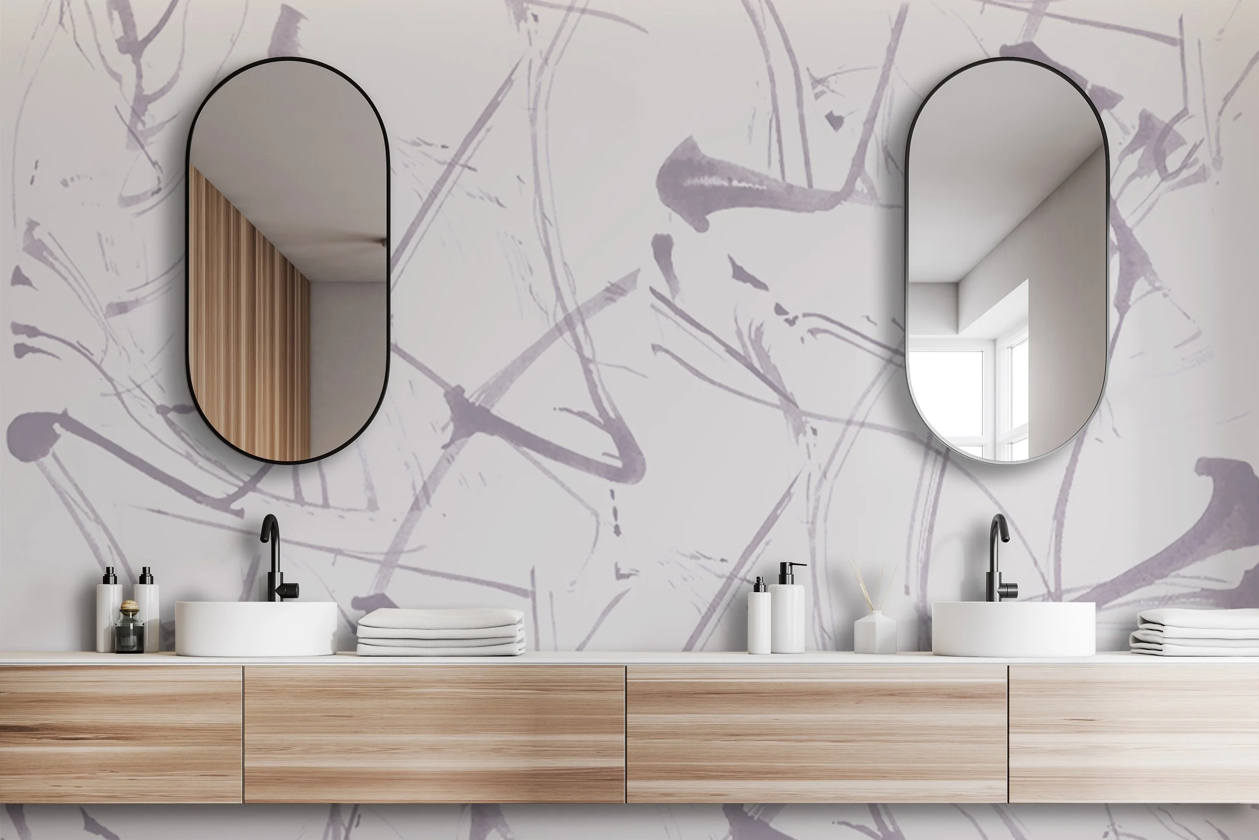 Brushstrokes in Quartz  |  Quick Ship Wallpaper