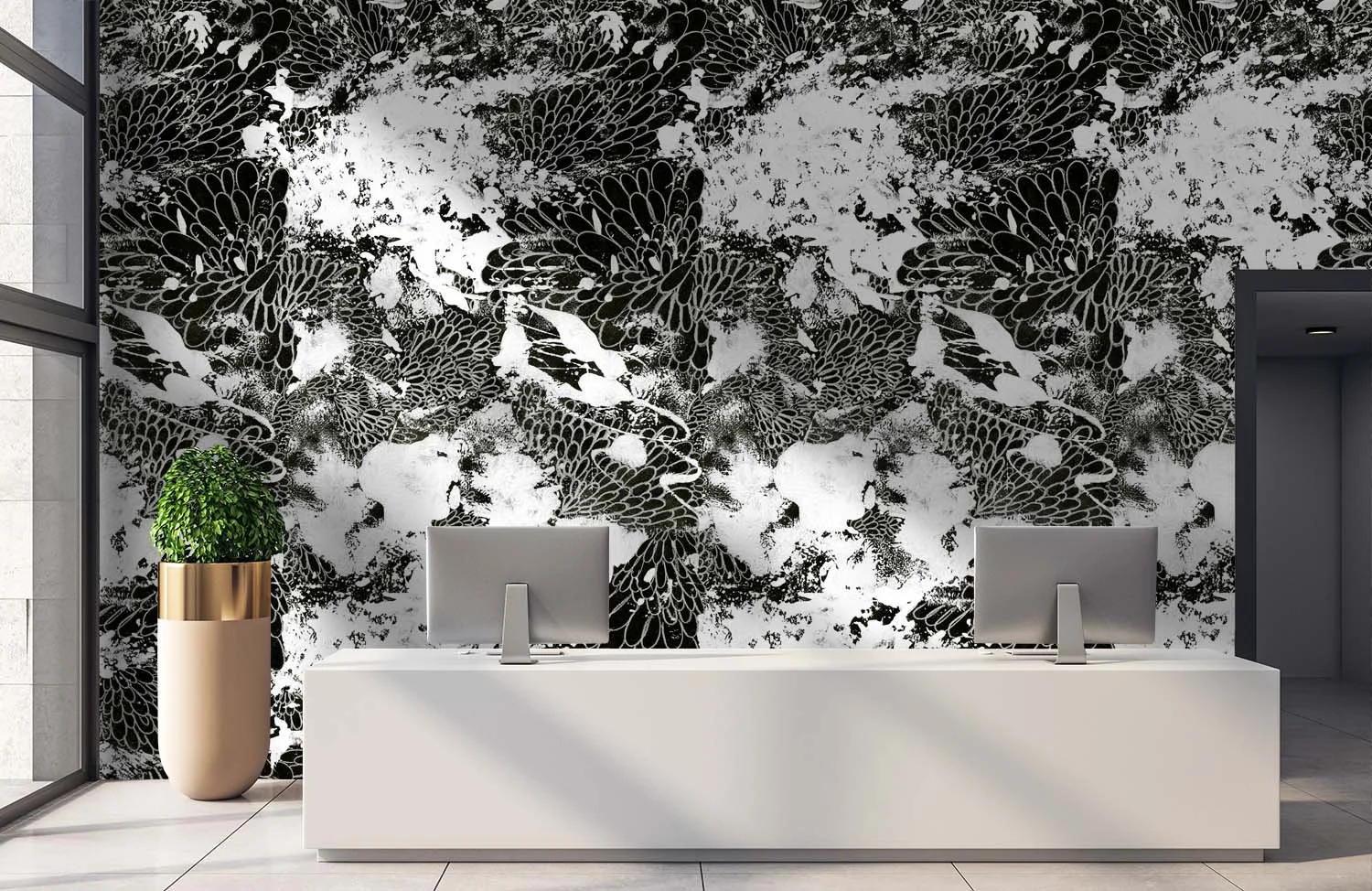 Perianth in Black & White  |  Quick Ship Wallpaper