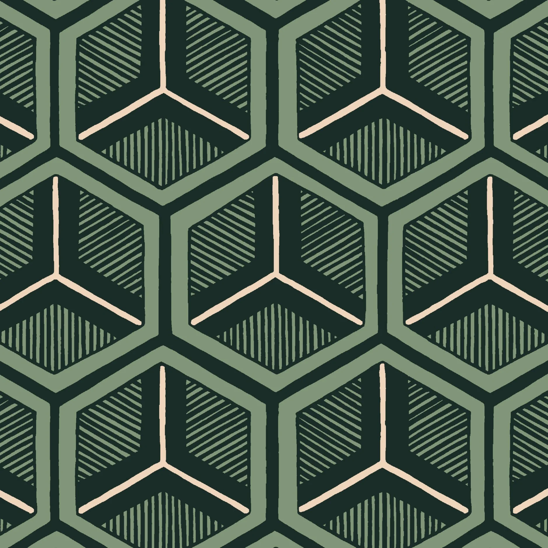 Honeycomb in Celadon  |  Quick Ship Wallpaper