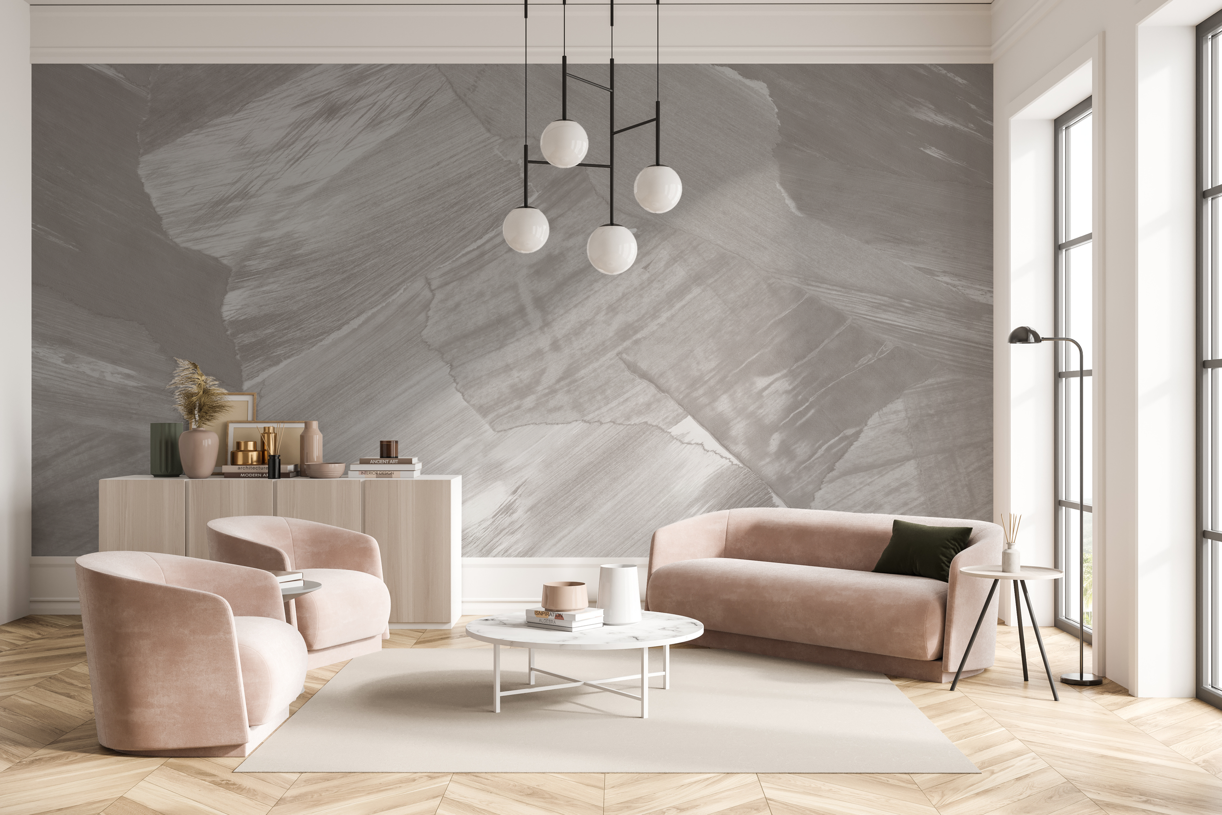 Granite Ridge in Pebble  I  Quick Ship Wallpaper Mural