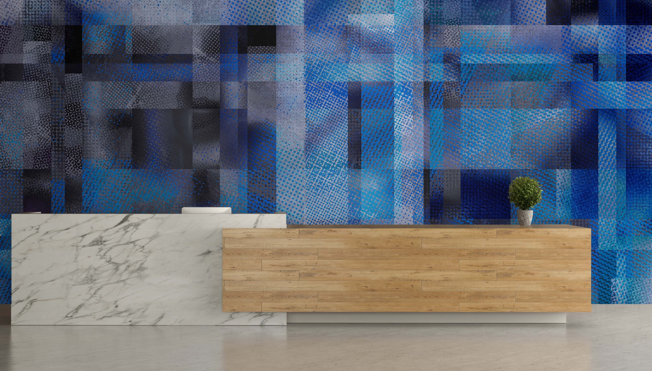 Glass Ceiling in Azure  |  Quick Ship Mural