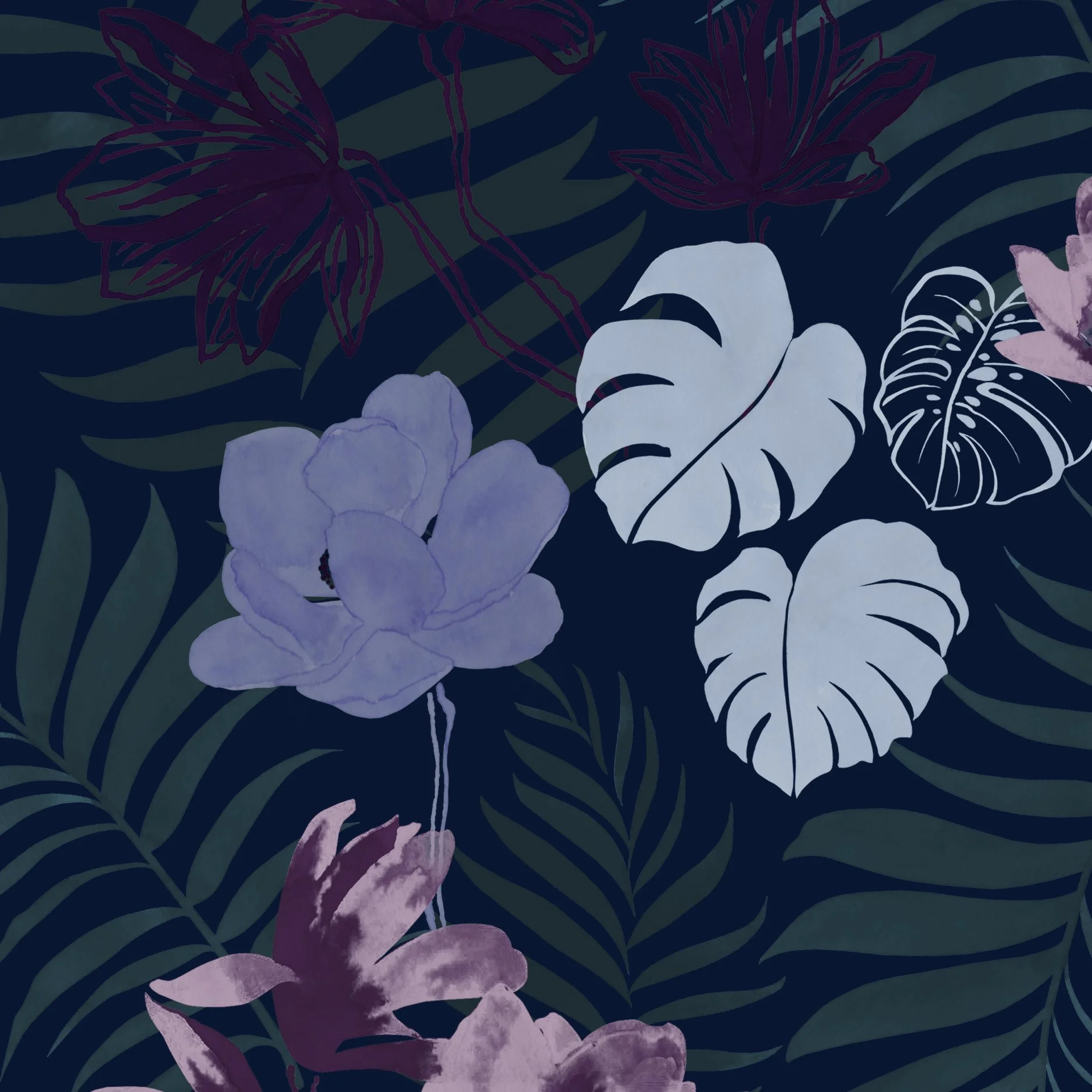 Tijuca in Outremer  |  Quick Ship Wallpaper