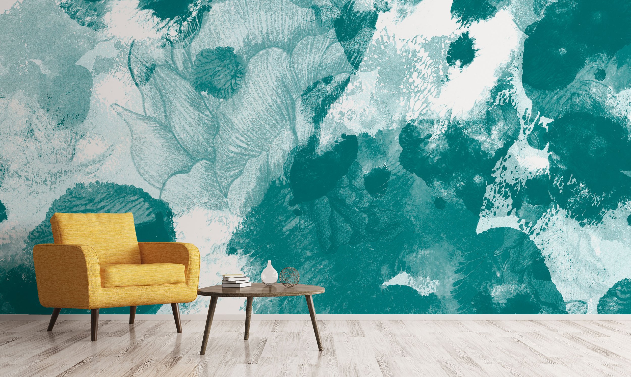 Elevate in Teal  |  Quick Ship Mural