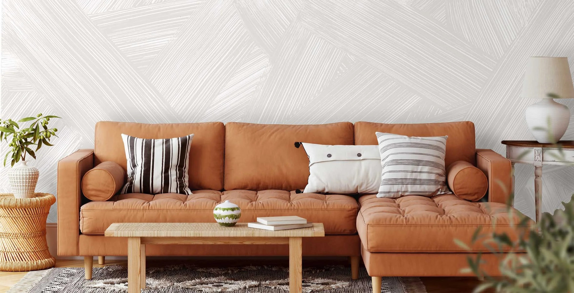 Raked in Greige  |  Quick Ship Mural