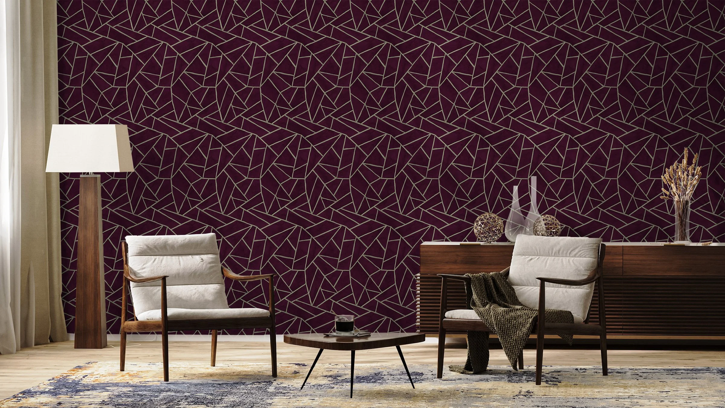 Broken Glass in Aubergine  |  Quick Ship