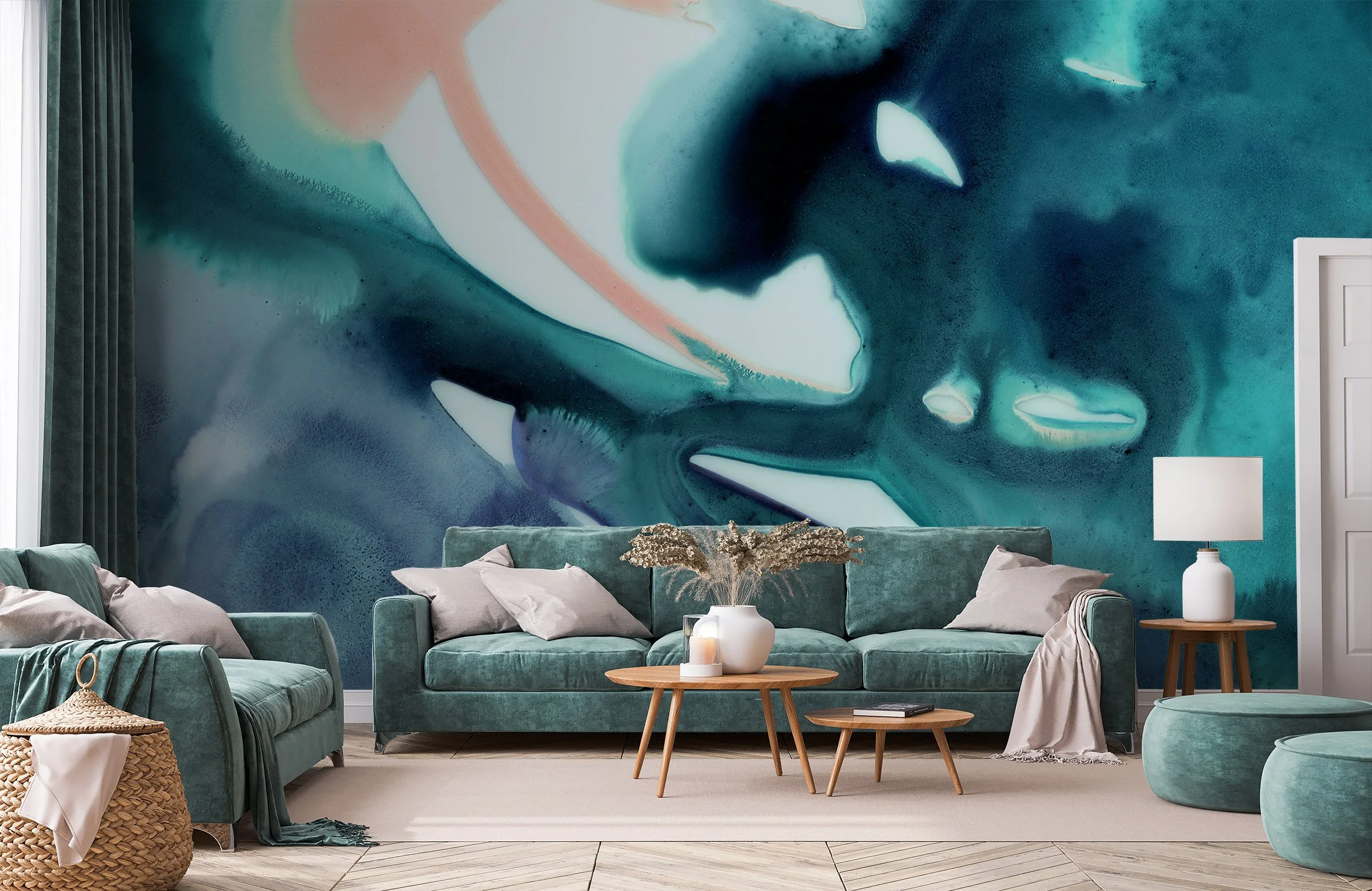 Teal Mash  |  Made to Measure Mural