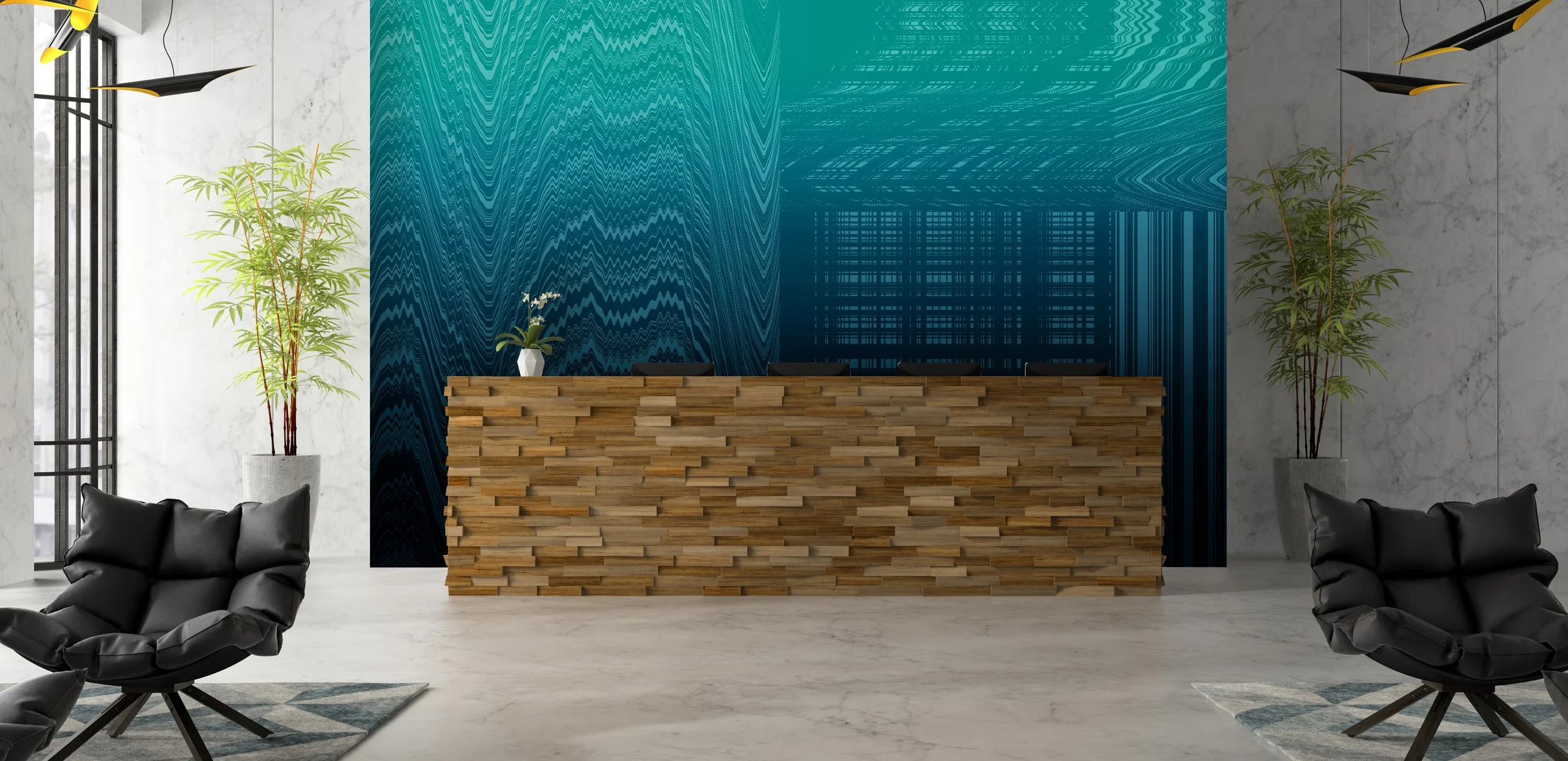 Moire Malfunction in Green  |  Quick Ship Mural