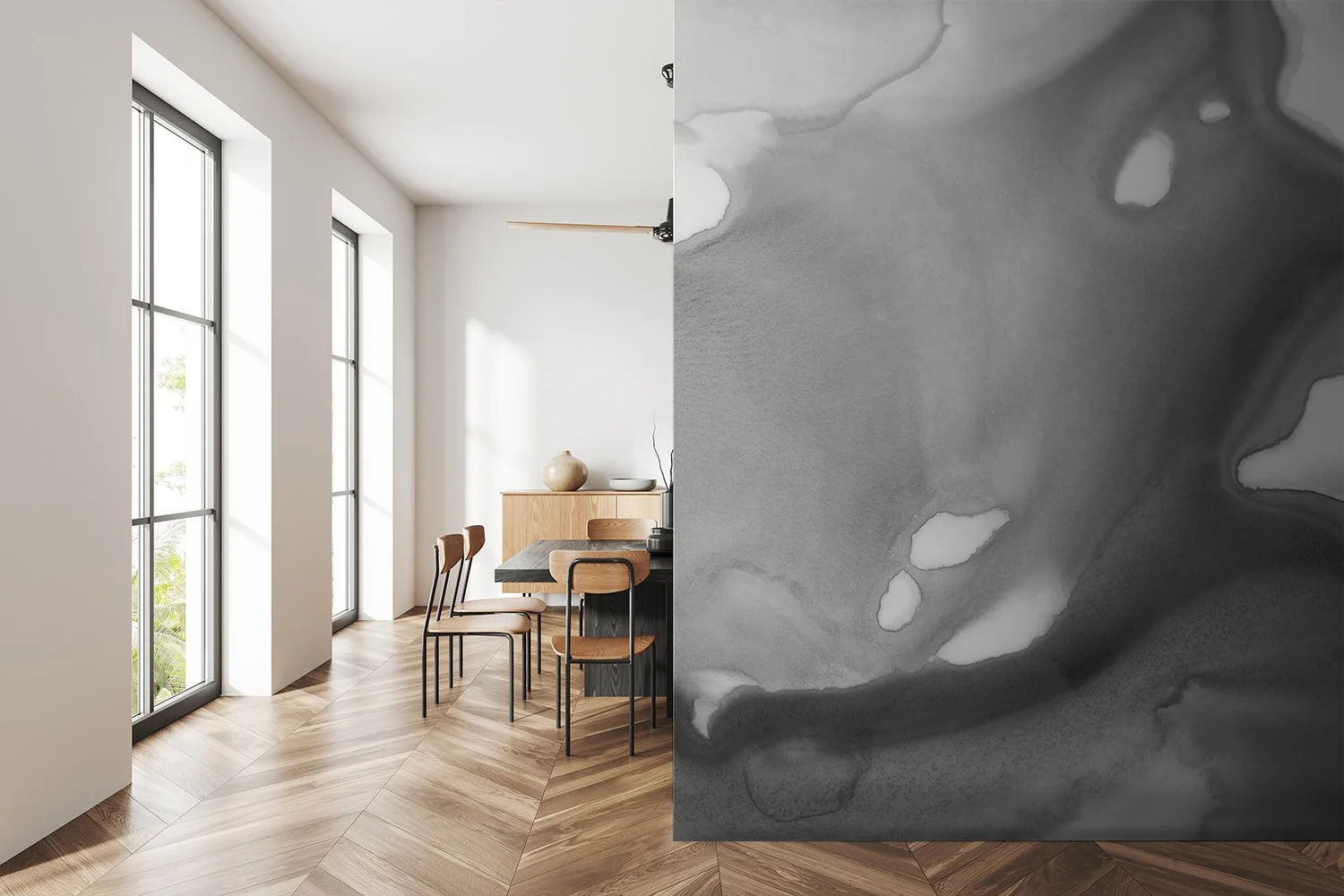 Spring Breeze in Gray  |  Made to Measure Mural