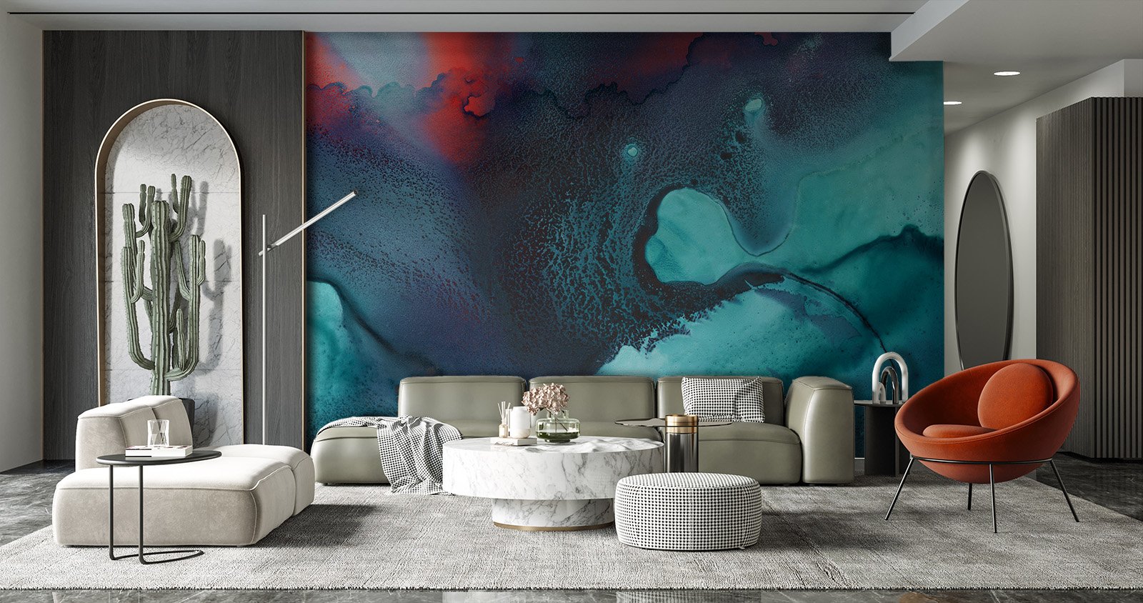 Persimmon and Aqua  |  Made to Measure Mural