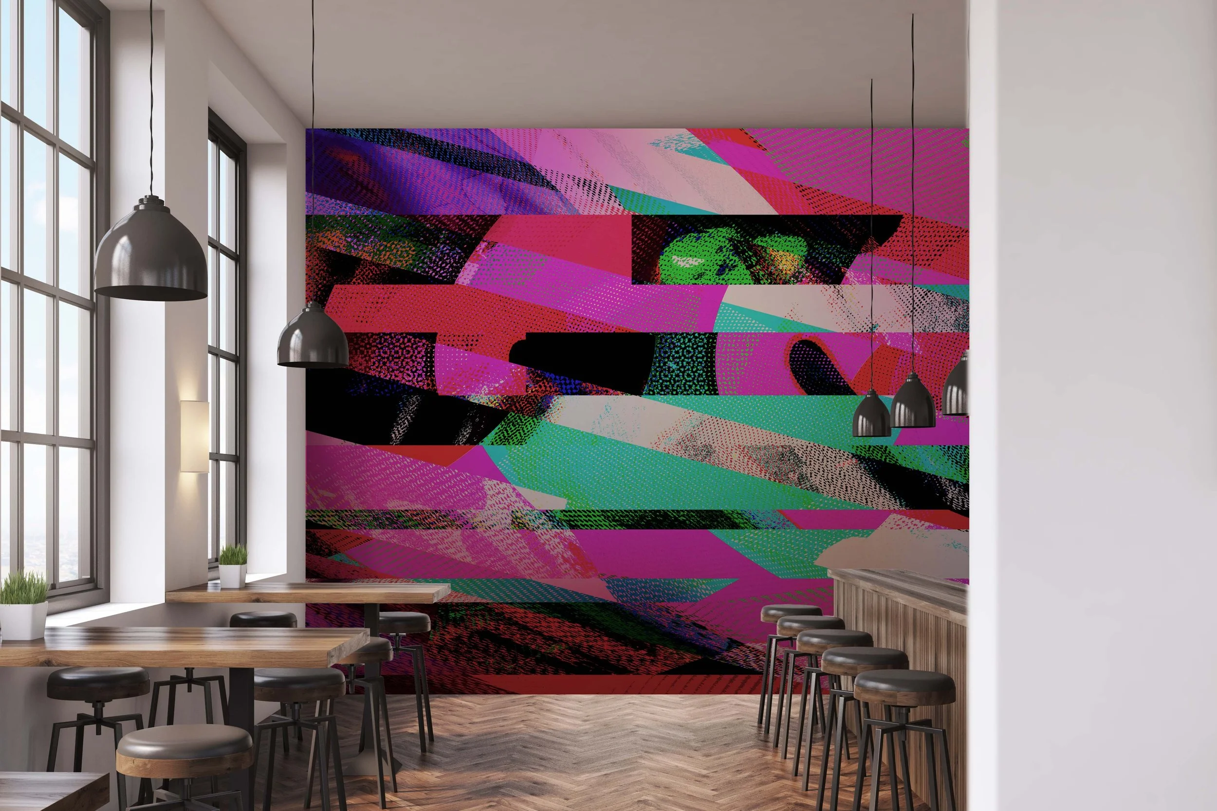 Rampage in Neon  |  Quick Ship Mural
