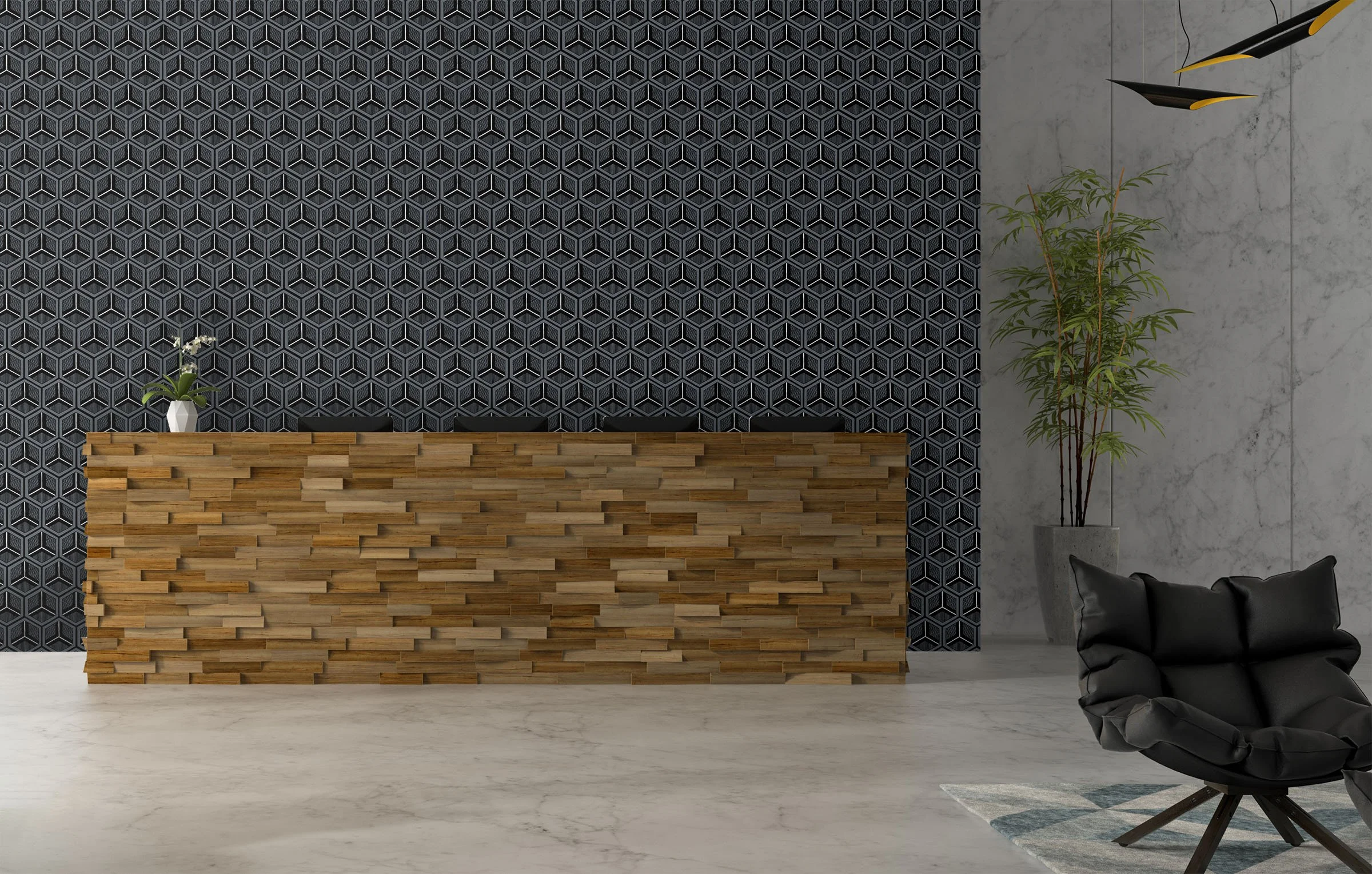 Honeycomb in Cendre  |  Quick Ship Wallpaper