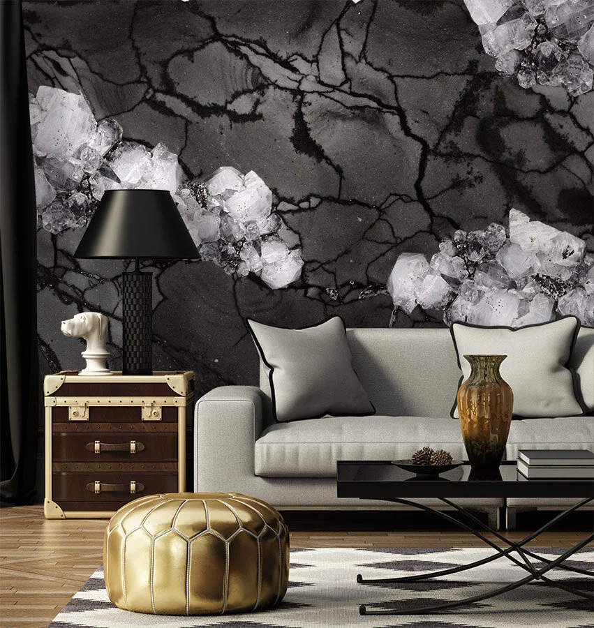 Apophyllite + Jasper in Noir  |  Made to Measure Mural