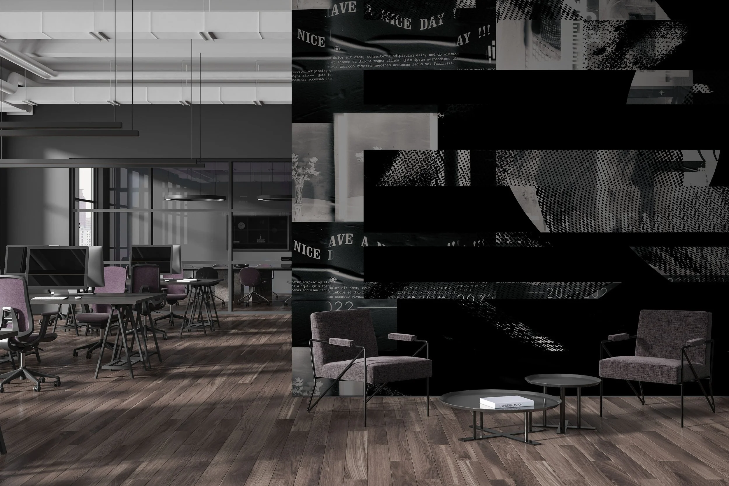 Catalyze in Black  |  Quick Ship Mural