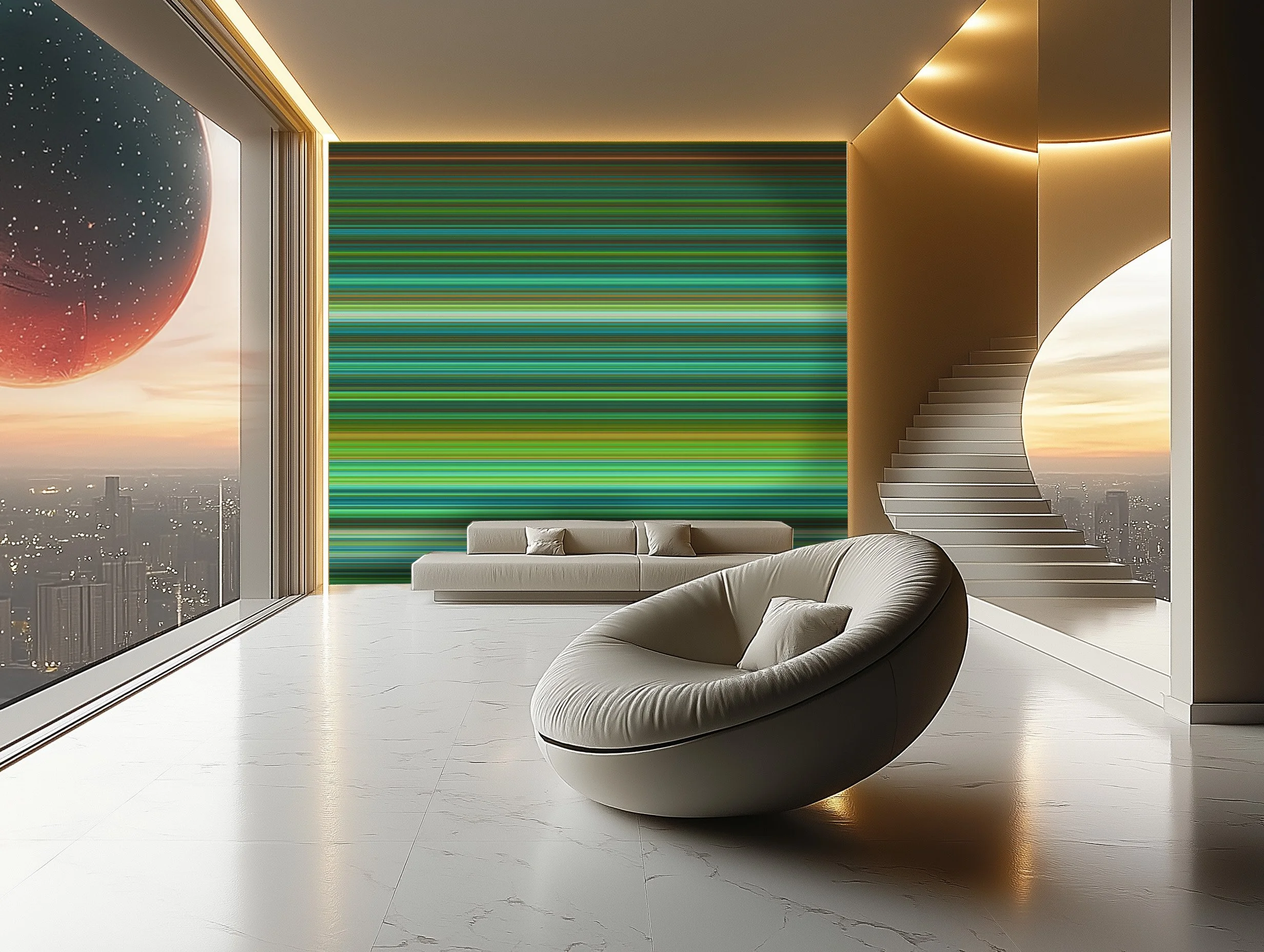 Retrograde in Green  |  Quick Ship Mural