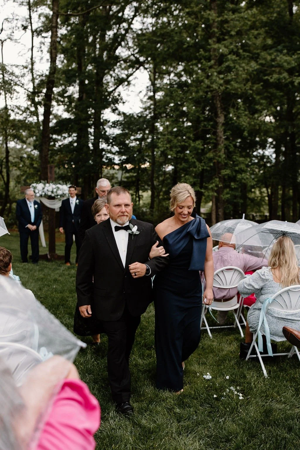 Couple coming in wedding ceremony