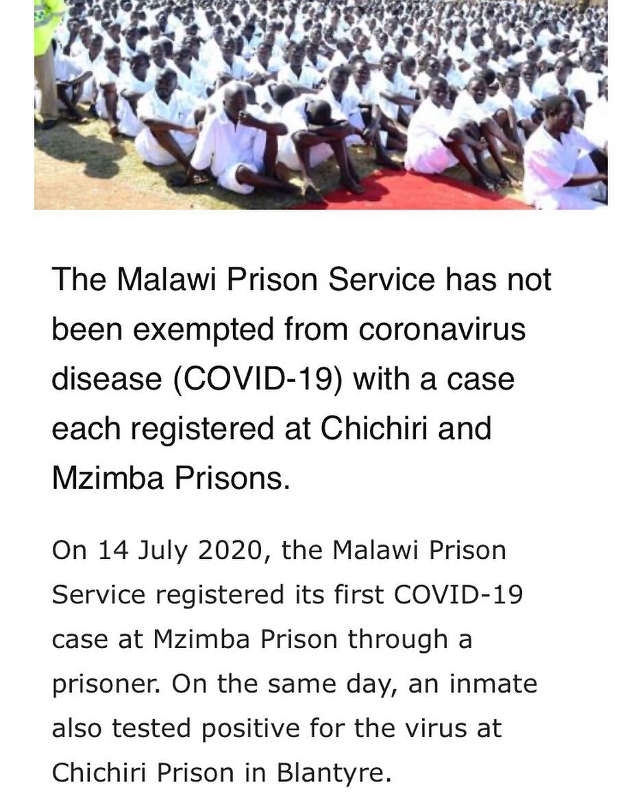 🚨COVID in Malawi&rsquo;s prisons 🚨

CHREAA Executive Director Victor Mhango: &quot;Due to shortage of test kits in the country, hospitals are also unable to provide mass testing for all prisoners in the two prisons. This situation requires the Stat
