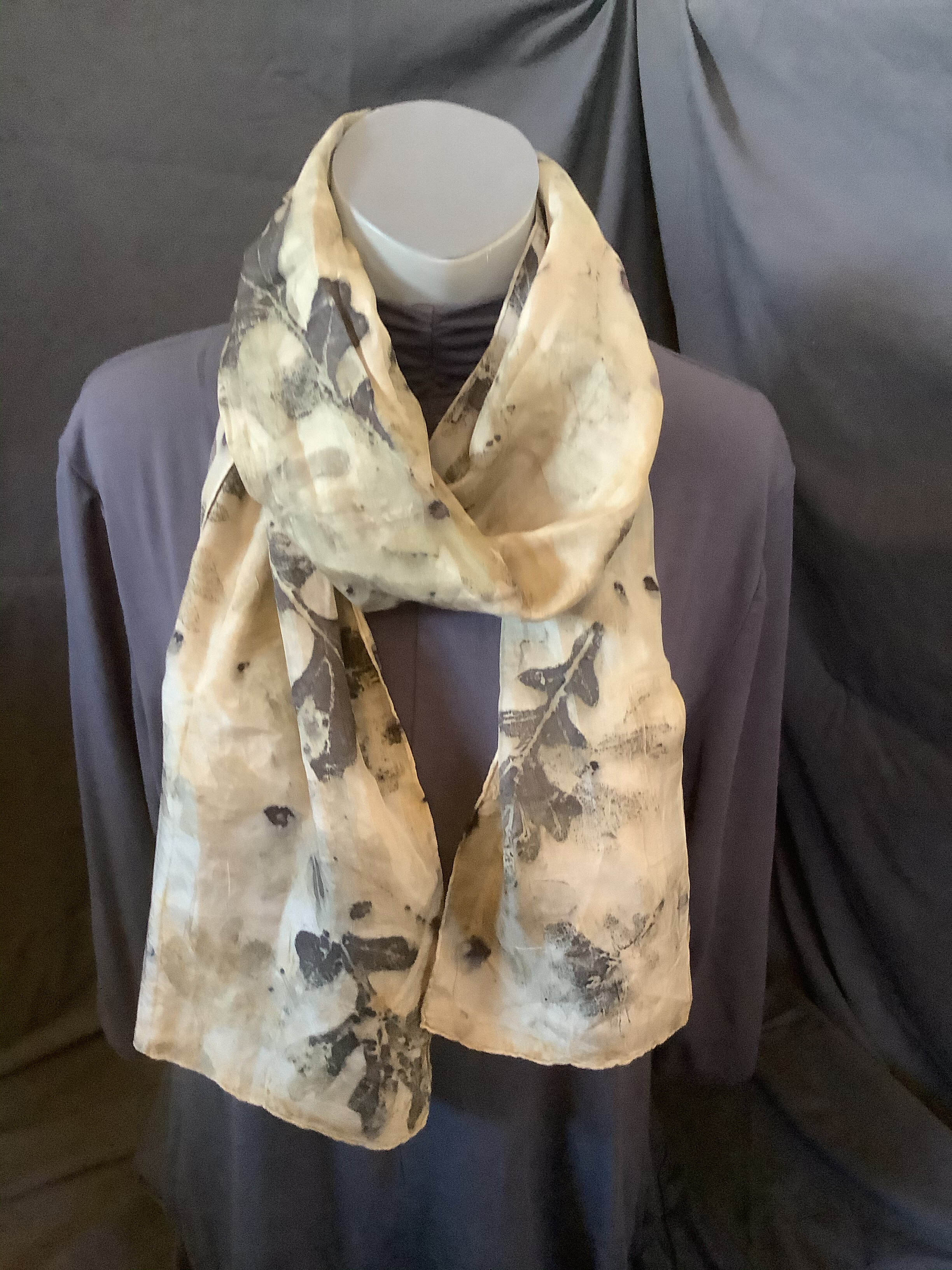 Oak Leaf, Silk Scarf # 1 - 14"x 72", $75.00