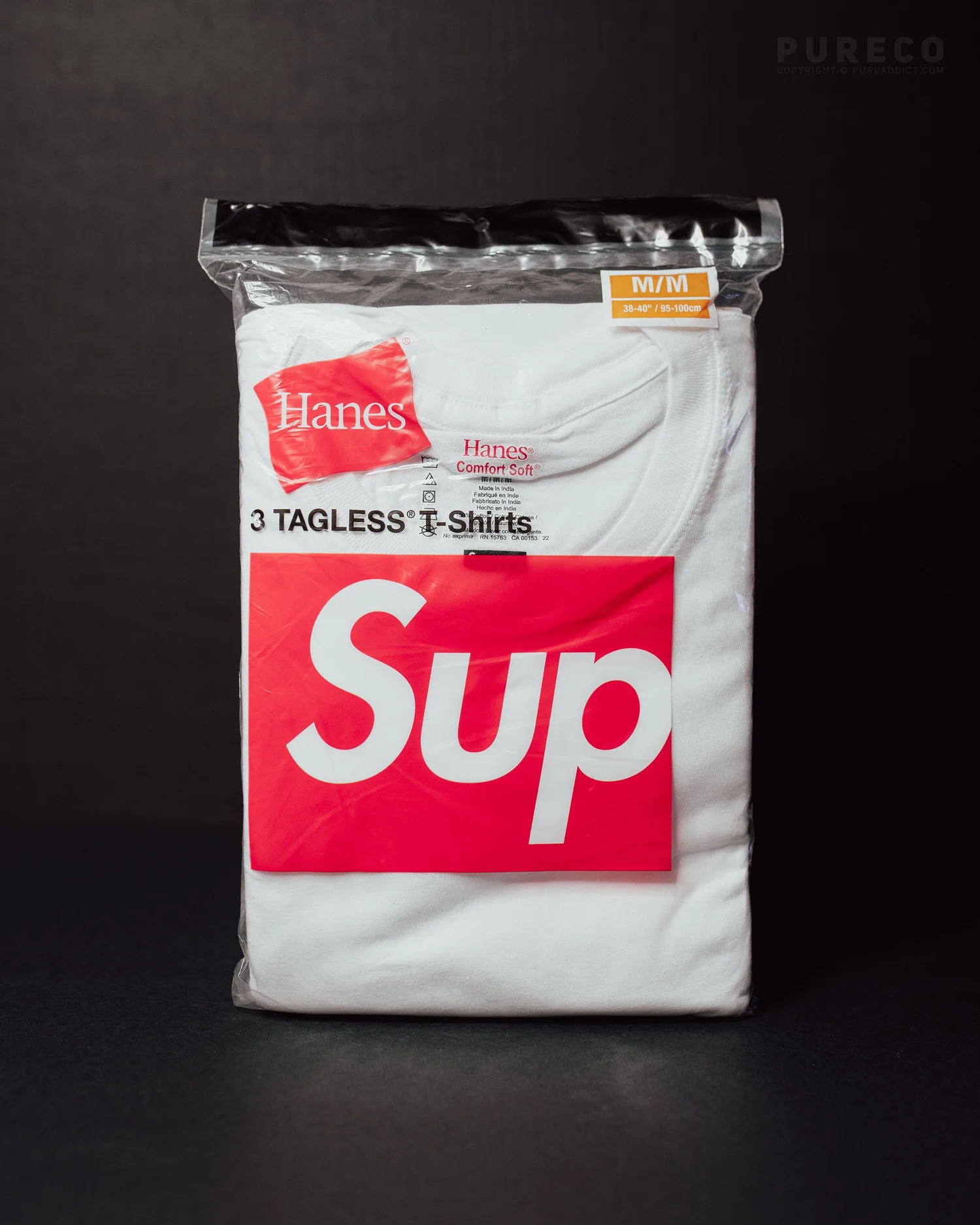Supreme Hanes Tagless Tees [White] (3 Pack) — PURE